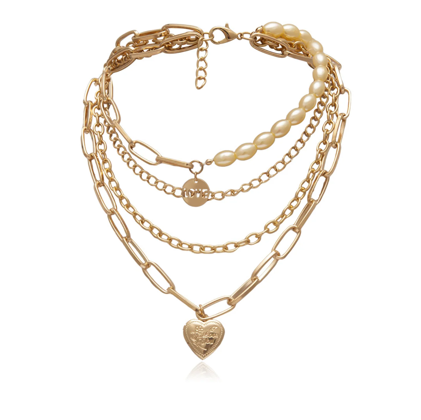 Lianne Chain Link Gold Layered Necklace - Image 6