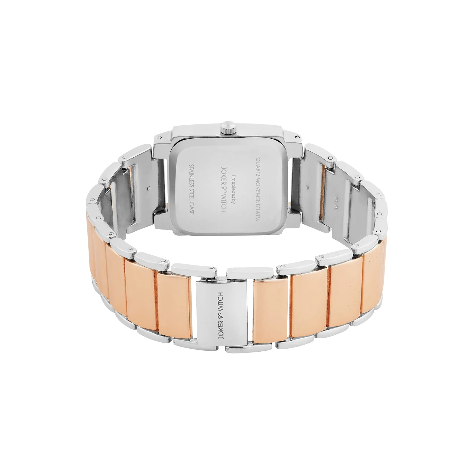 Linear Black Mini Rectangle Rhinestone Dial Dual Tone Linked Chain Strap Women's Watch - Image 6