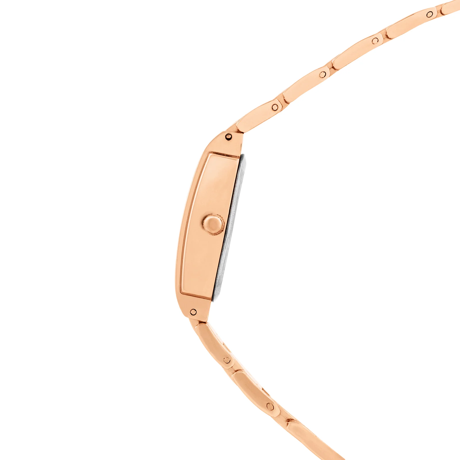 Linear Rose Gold Small Rectangle Rhinestone Dial Linked Chain Strap Women's Watch - Image 5