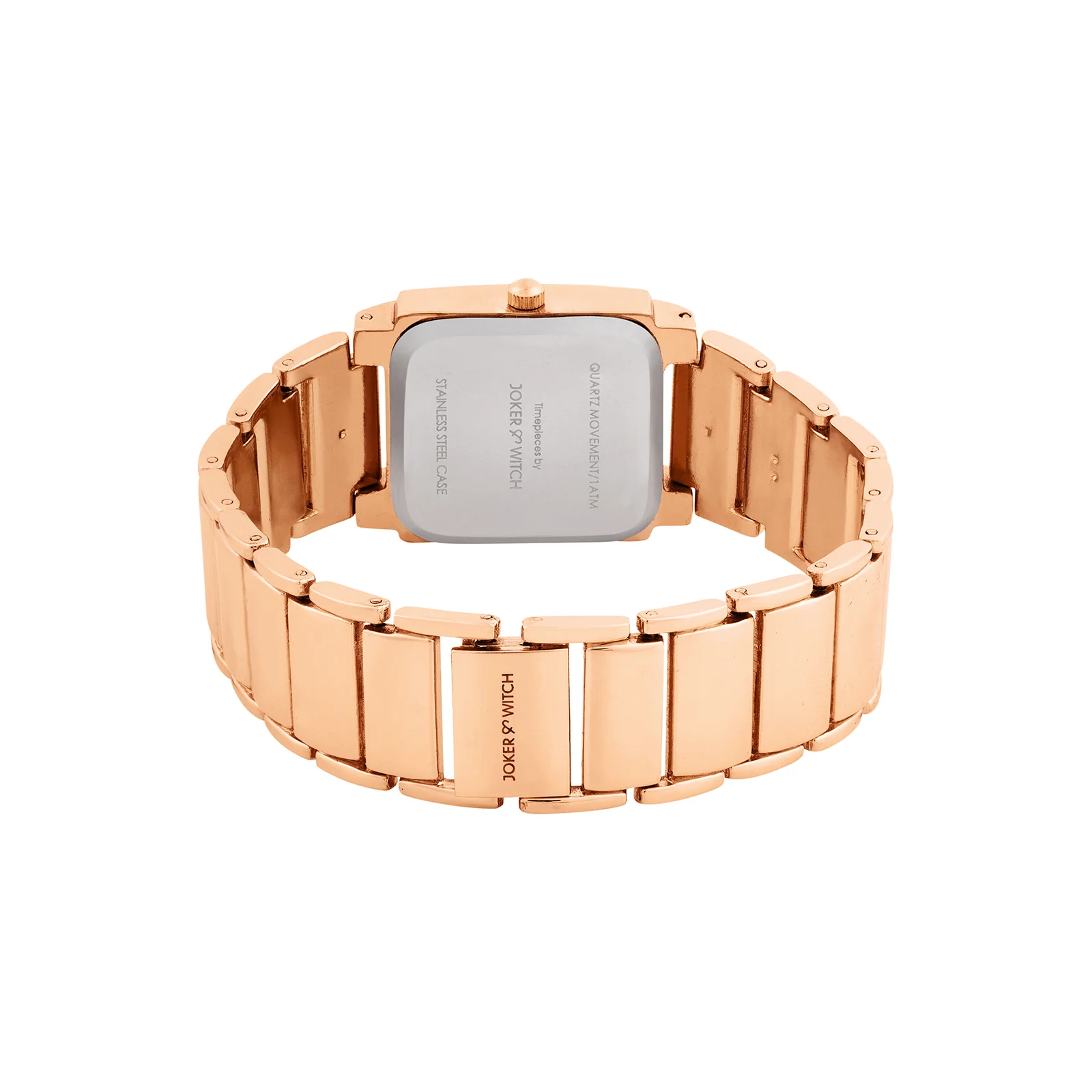 Linear Rose Gold Small Rectangle Rhinestone Dial Linked Chain Strap Women's Watch - Image 6
