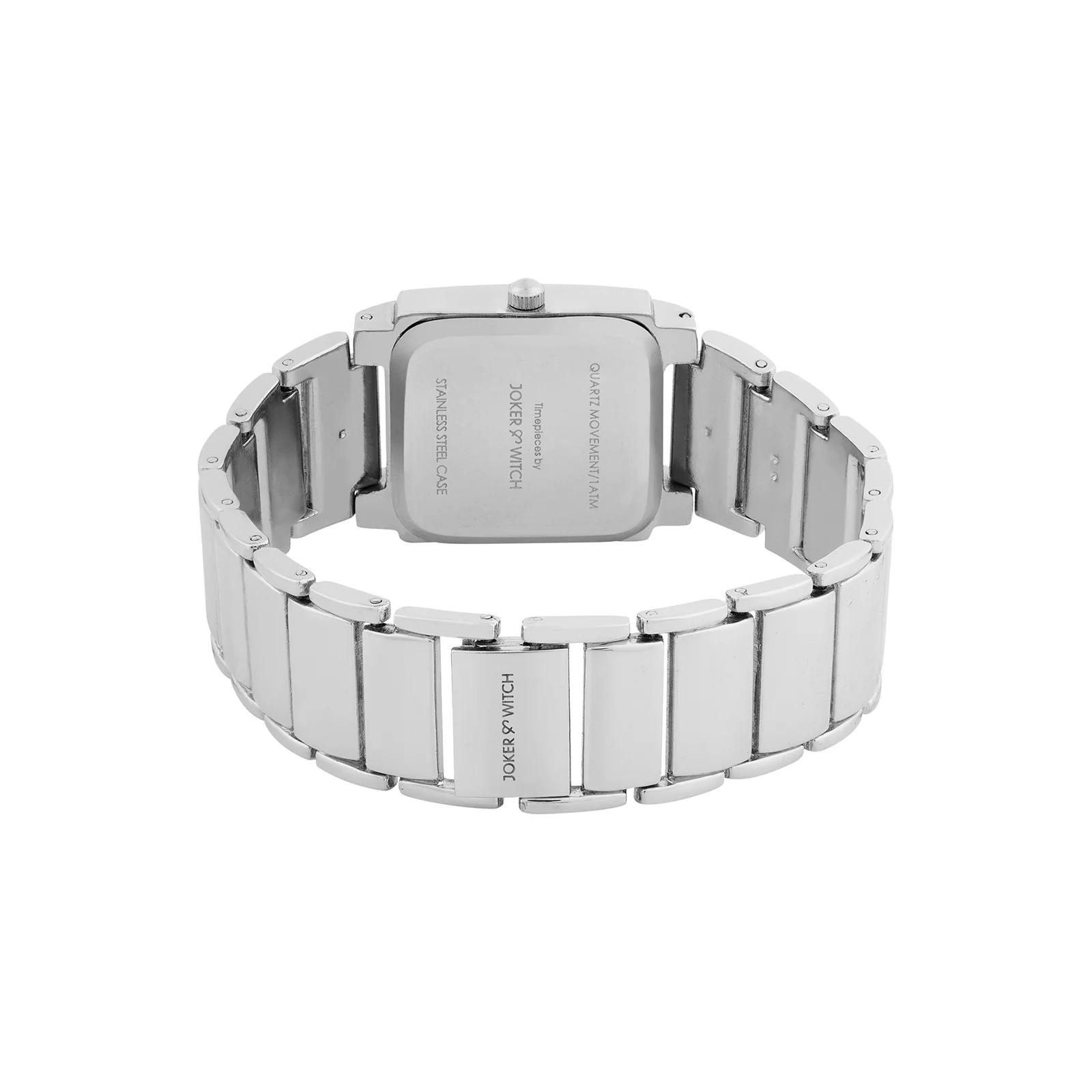 Linear Black Mini Rectangle Rhinestone Dial Silver Linked Chain Strap Women's Watch - Image 6