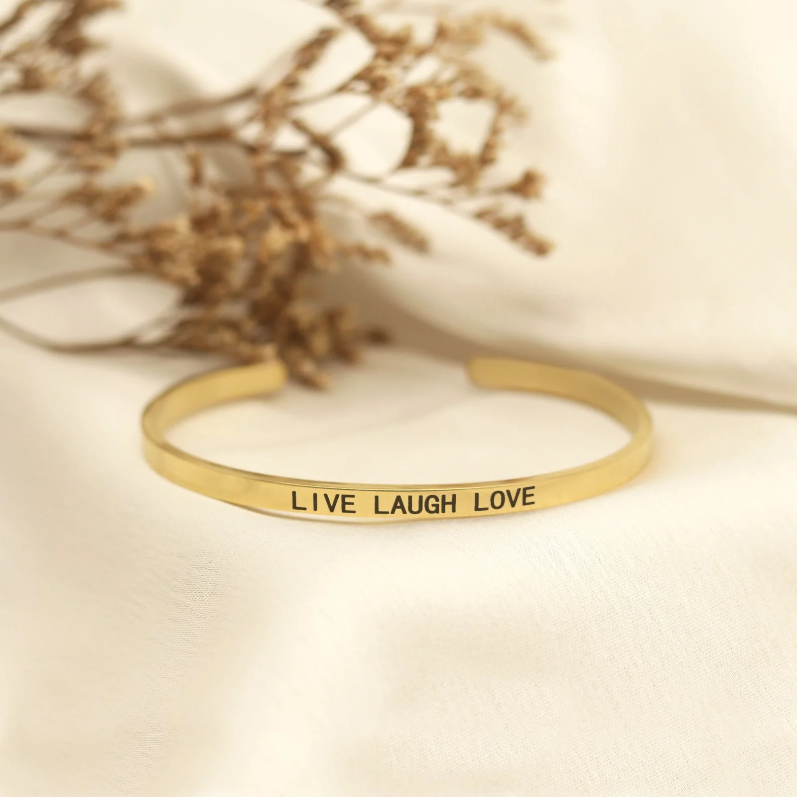 Live Laugh Love Gold Mantra Band - Image 2
