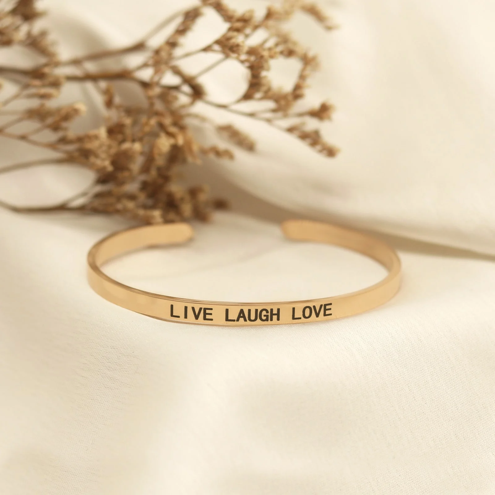 Live Laugh Love Rose Gold Mantra Band - Image 2