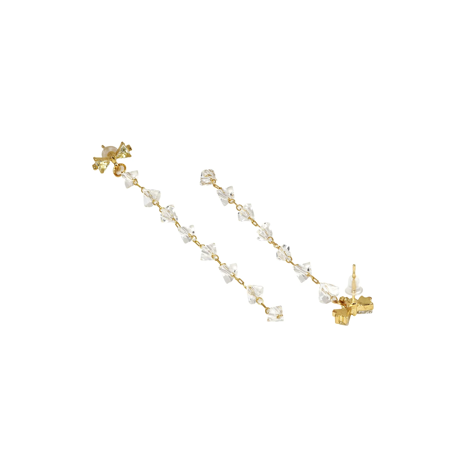 Lo Bow Gold and White Cluster Earring - Image 4
