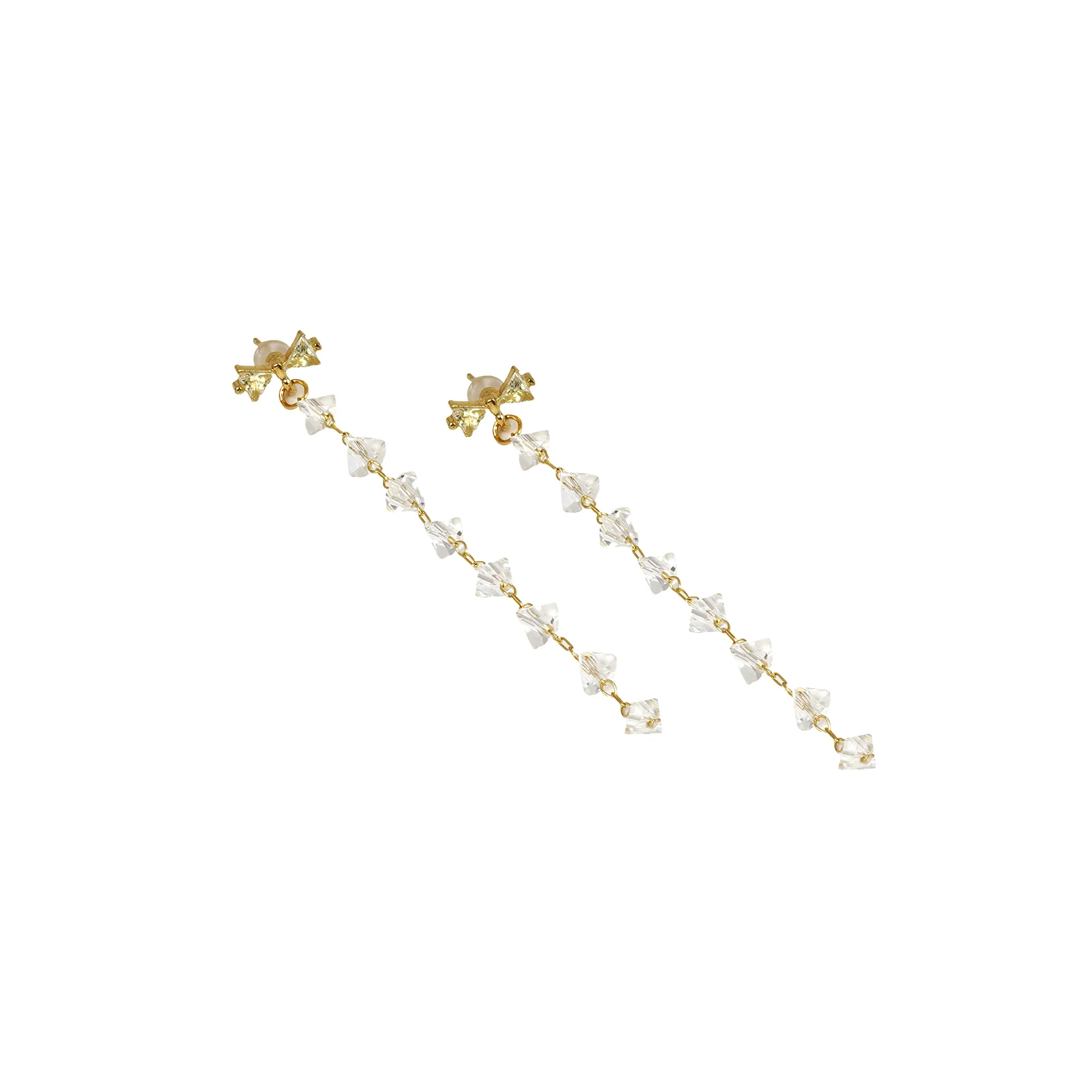 Lo Bow Gold and White Cluster Earring - Image 5