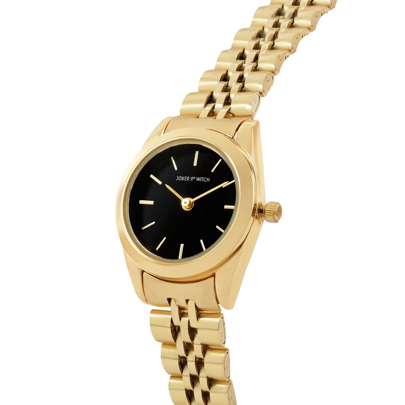 London Black Mini Dial Gold Linked Chain Strap Women's Watch - Image 4