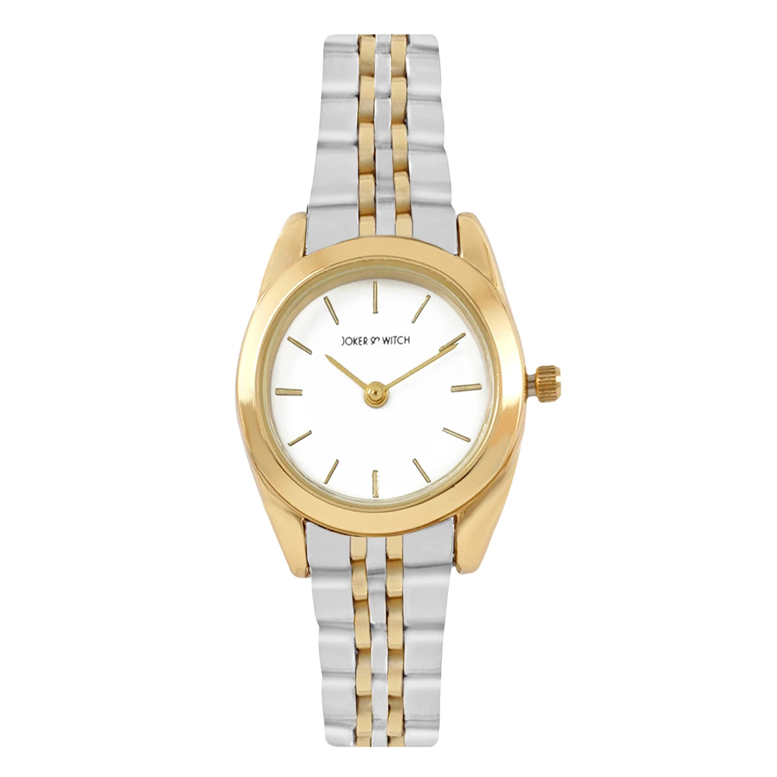 London White Mini Dial Dual Tone Linked Chain Strap Women's Watch - Image 3