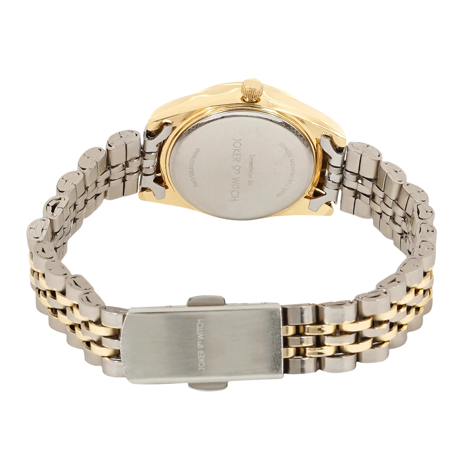 London White Mini Dial Dual Tone Linked Chain Strap Women's Watch - Image 6