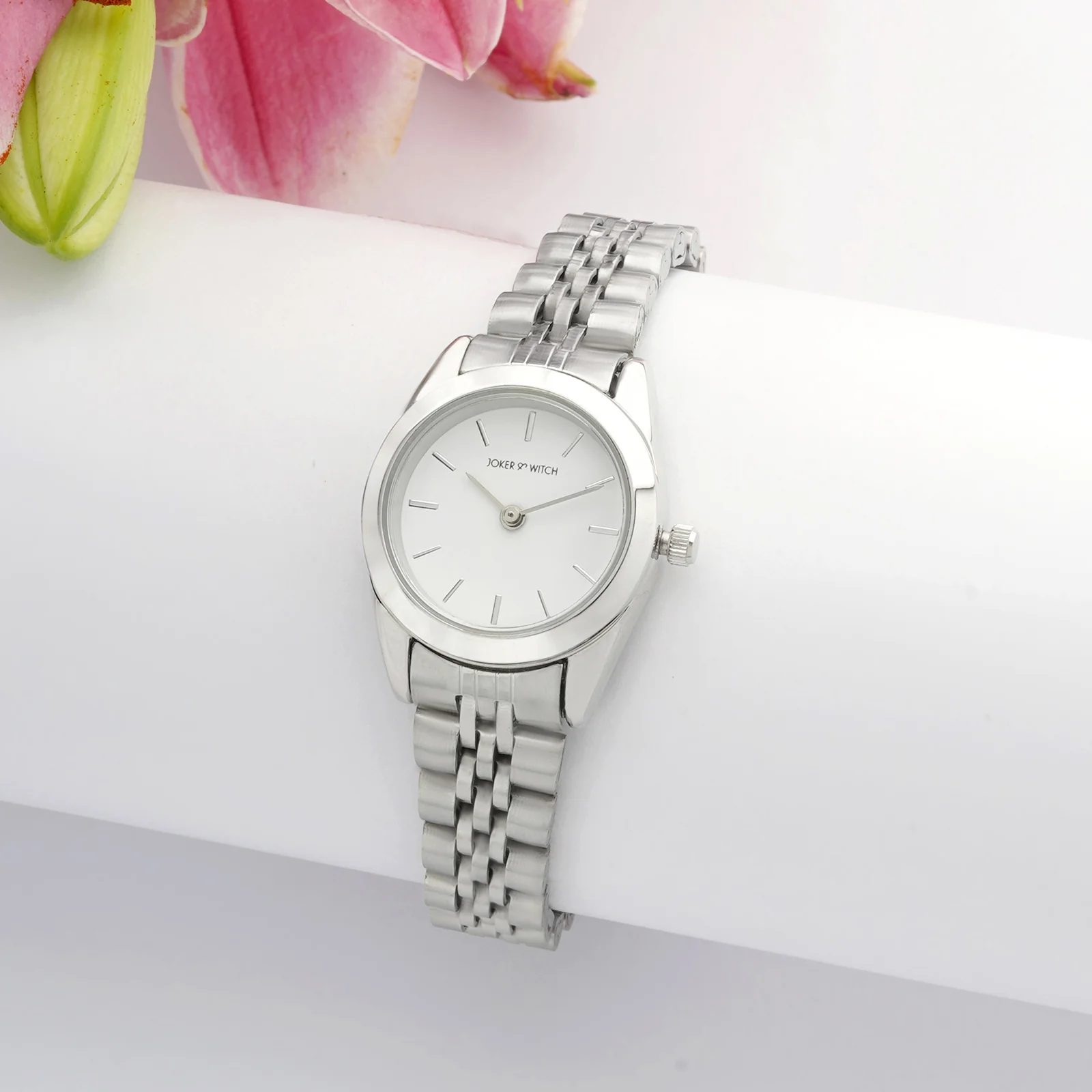 London White Mini Dial Silver Linked Chain Strap Women's Watch - Image 2