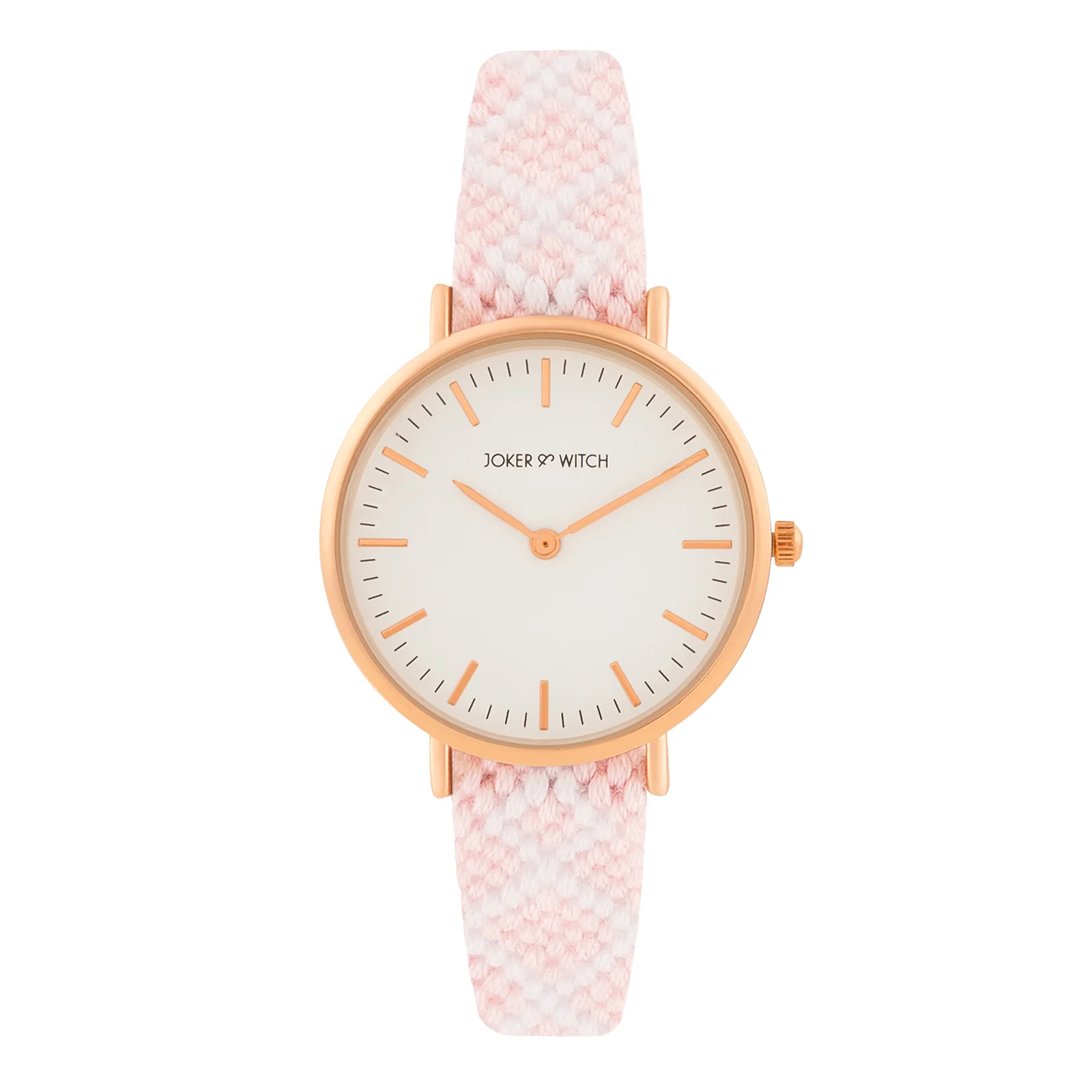 Loomed Aura White Medium Dial Pink Macrame Strap Women's Watch - Image 3