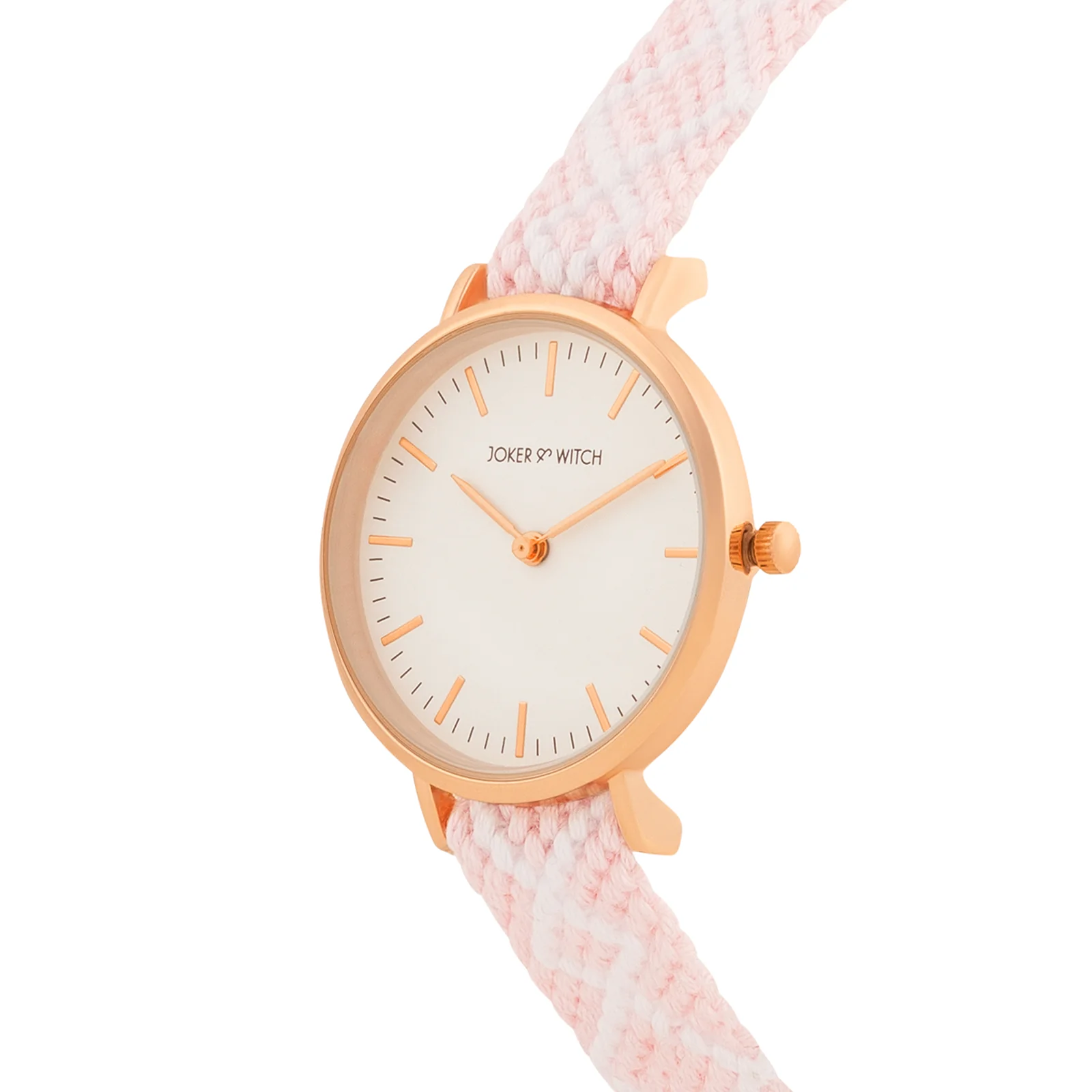 Loomed Aura White Medium Dial Pink Macrame Strap Women's Watch - Image 4