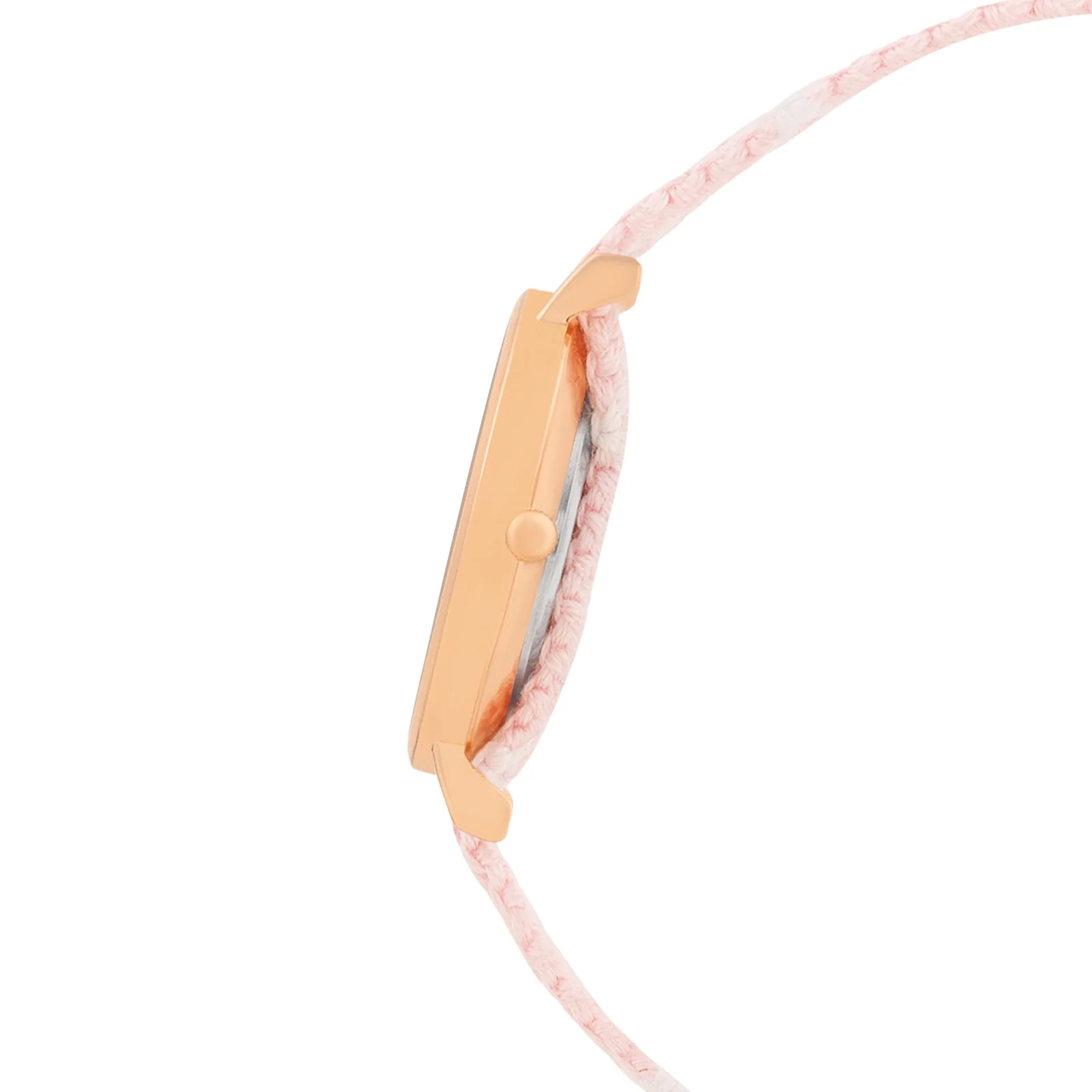 Loomed Aura White Medium Dial Pink Macrame Strap Women's Watch - Image 5