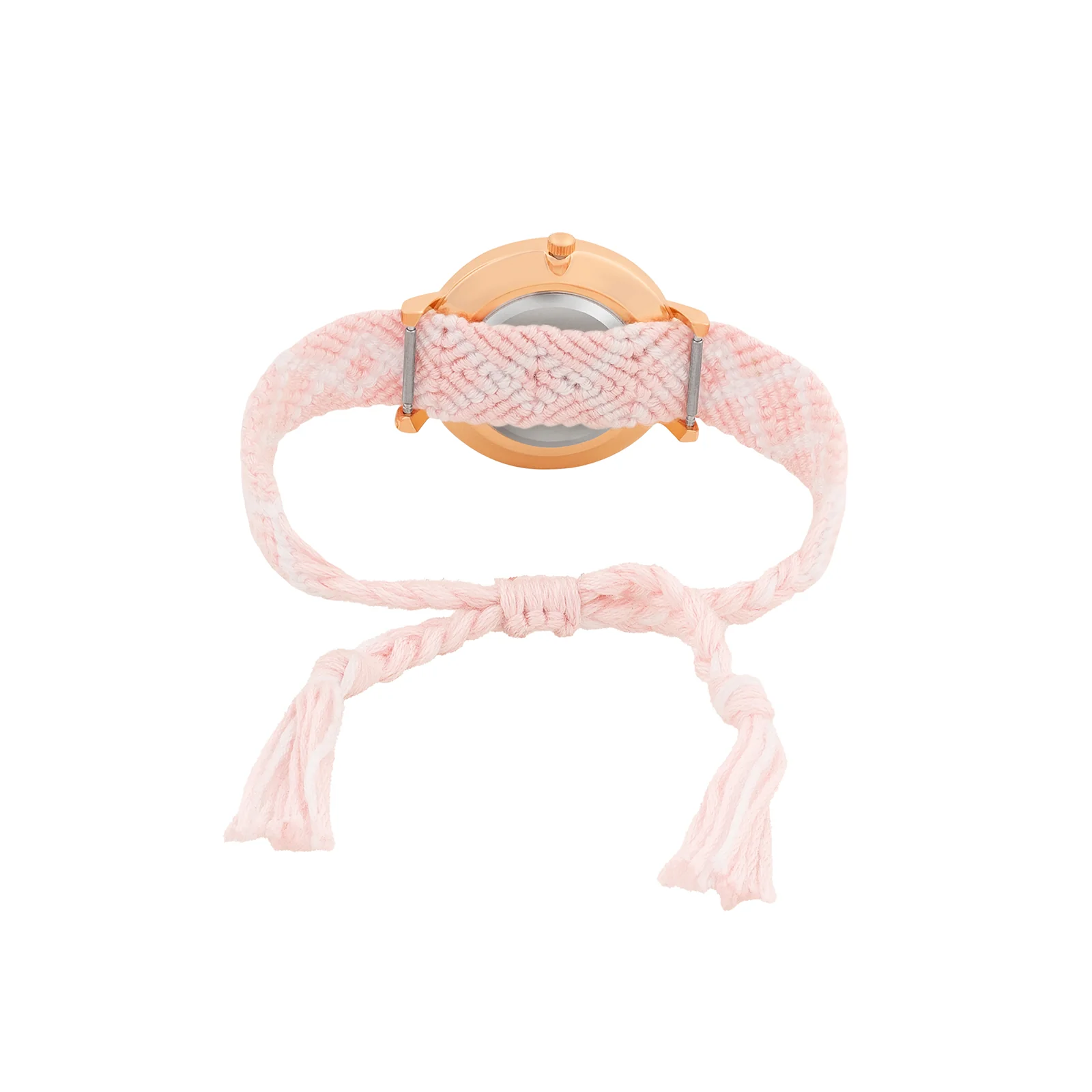 Loomed Aura White Medium Dial Pink Macrame Strap Women's Watch - Image 6