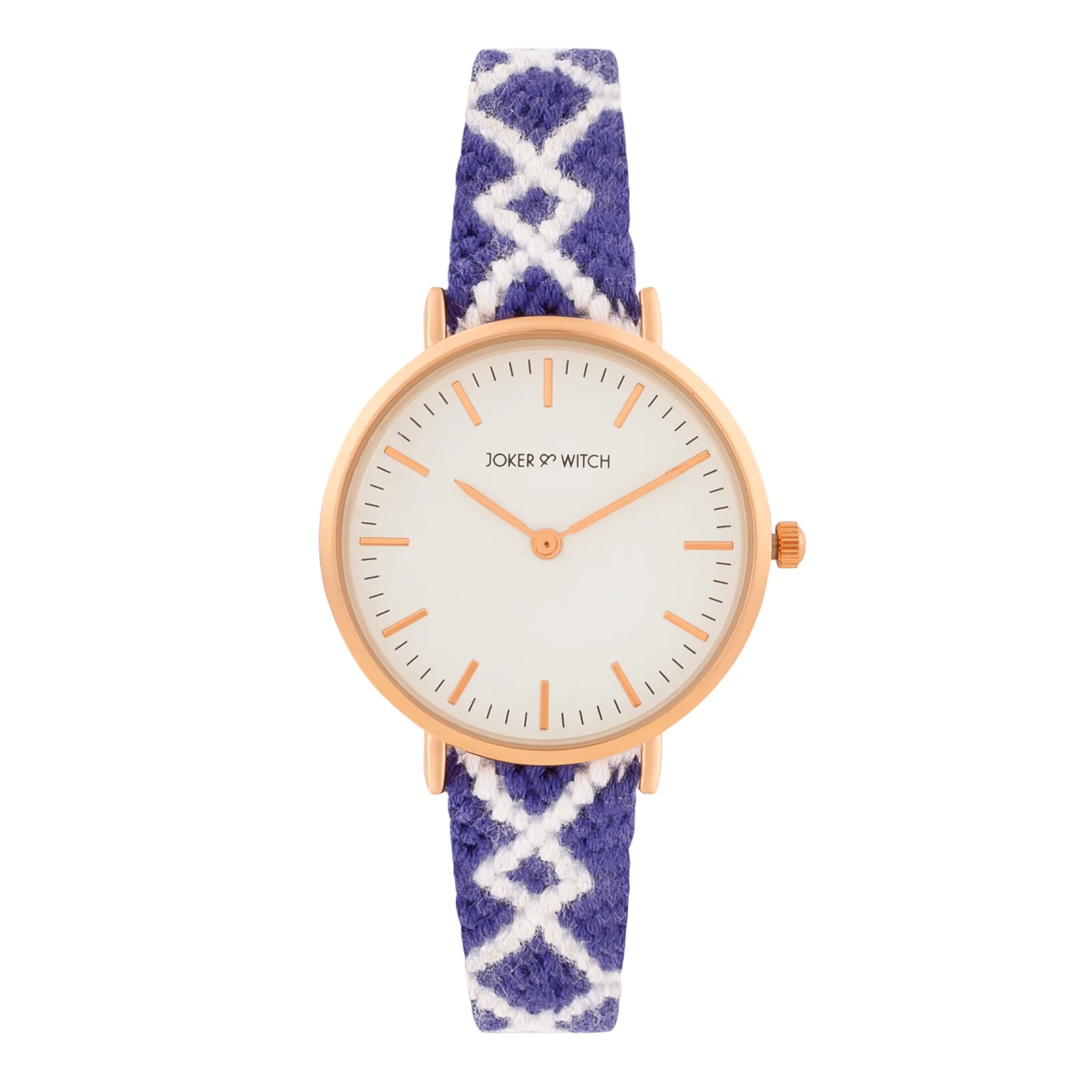 Loomed Aura White Medium Dial Blue Macrame Strap Women's Watch - Image 3