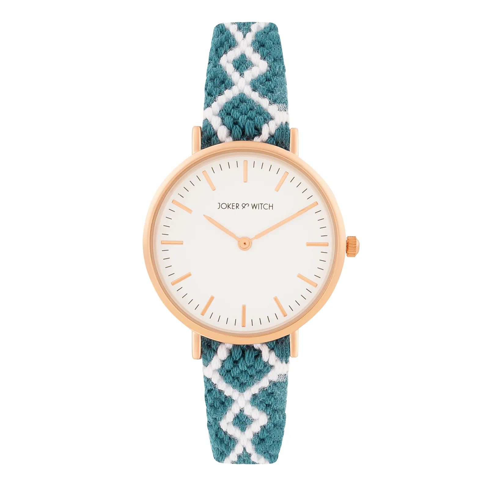 Loomed Aura White Medium Dial Turquoise Macrame Strap Women's Watch - Image 3