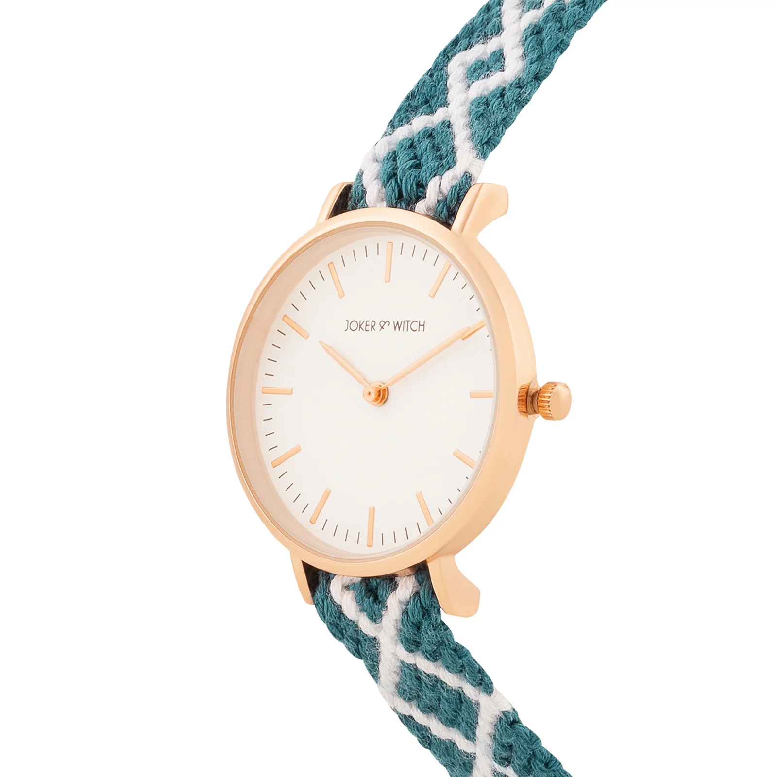 Loomed Aura White Medium Dial Turquoise Macrame Strap Women's Watch - Image 4