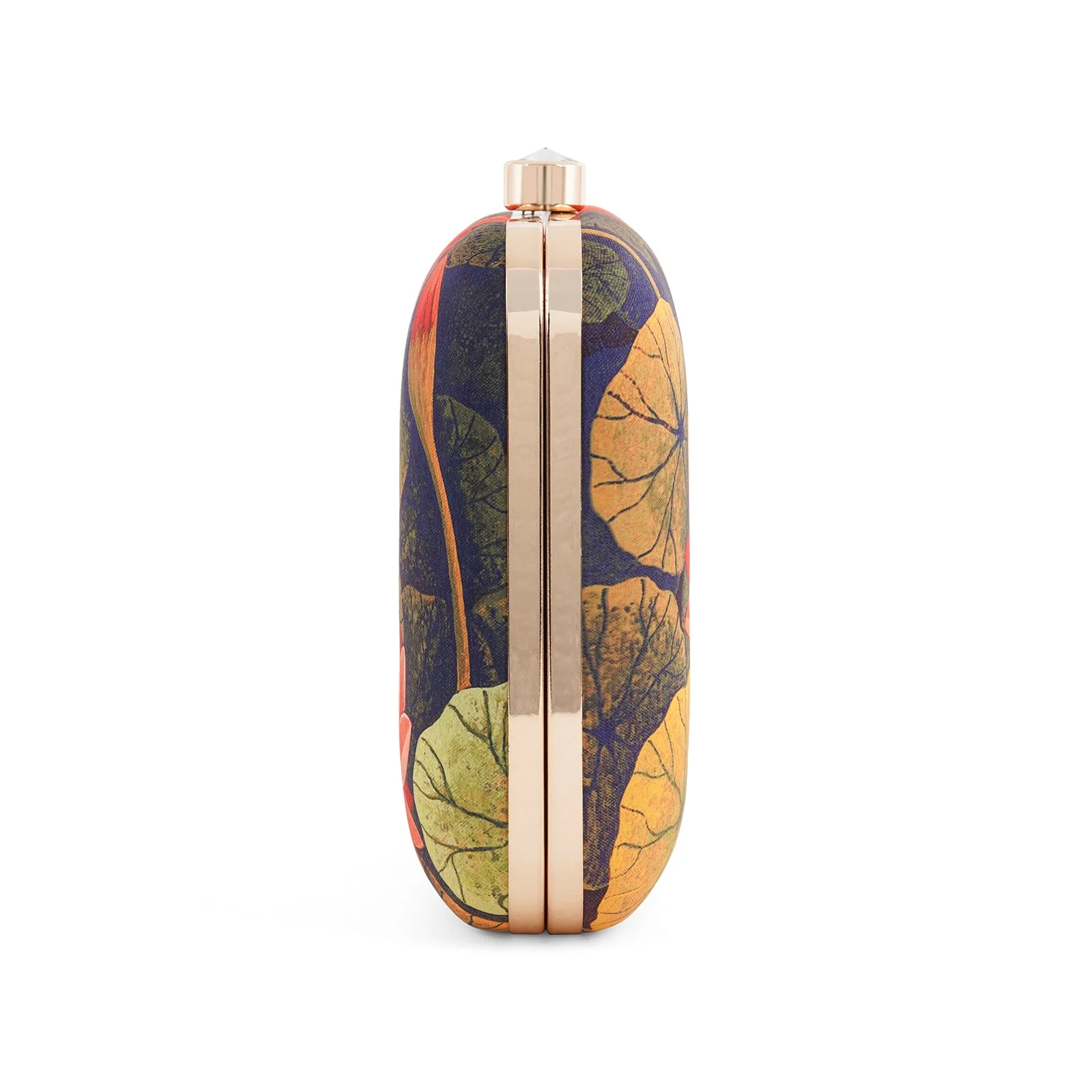 Love and Lotus Navy Blue and Red Printed Clutch - Image 6