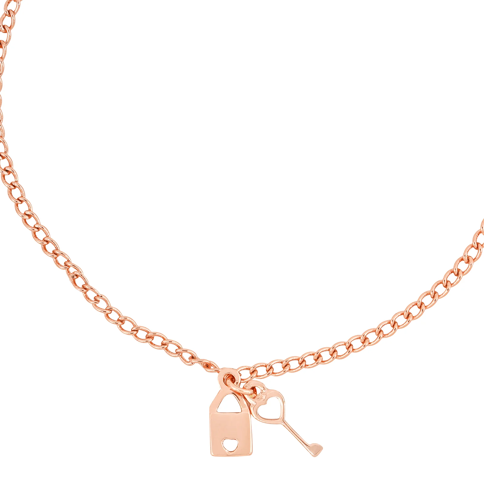 Love Lock Rose Gold Bracelet Charm - Image 4