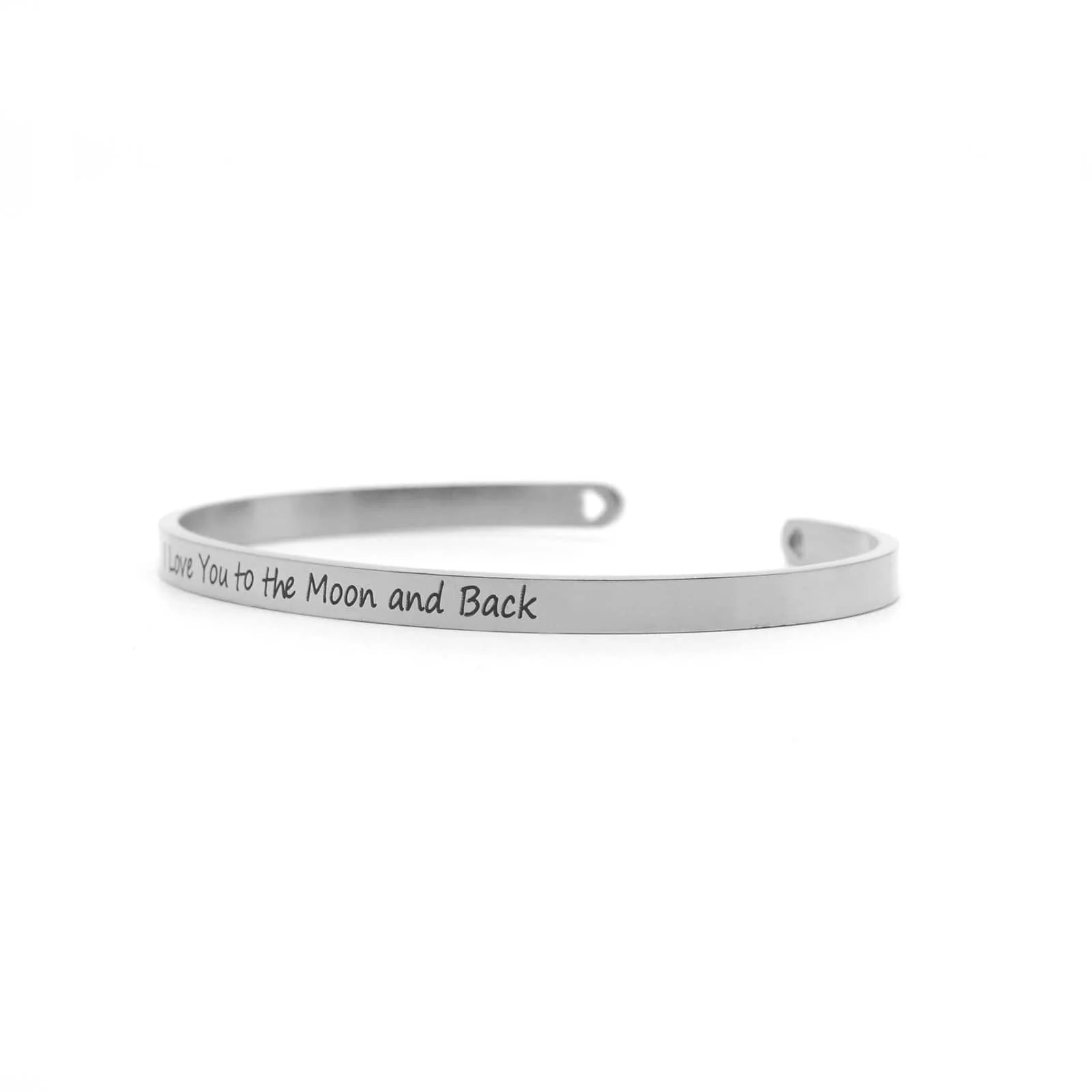 I Love You To The Moon And Back Silver Mantra Bands - Image 3