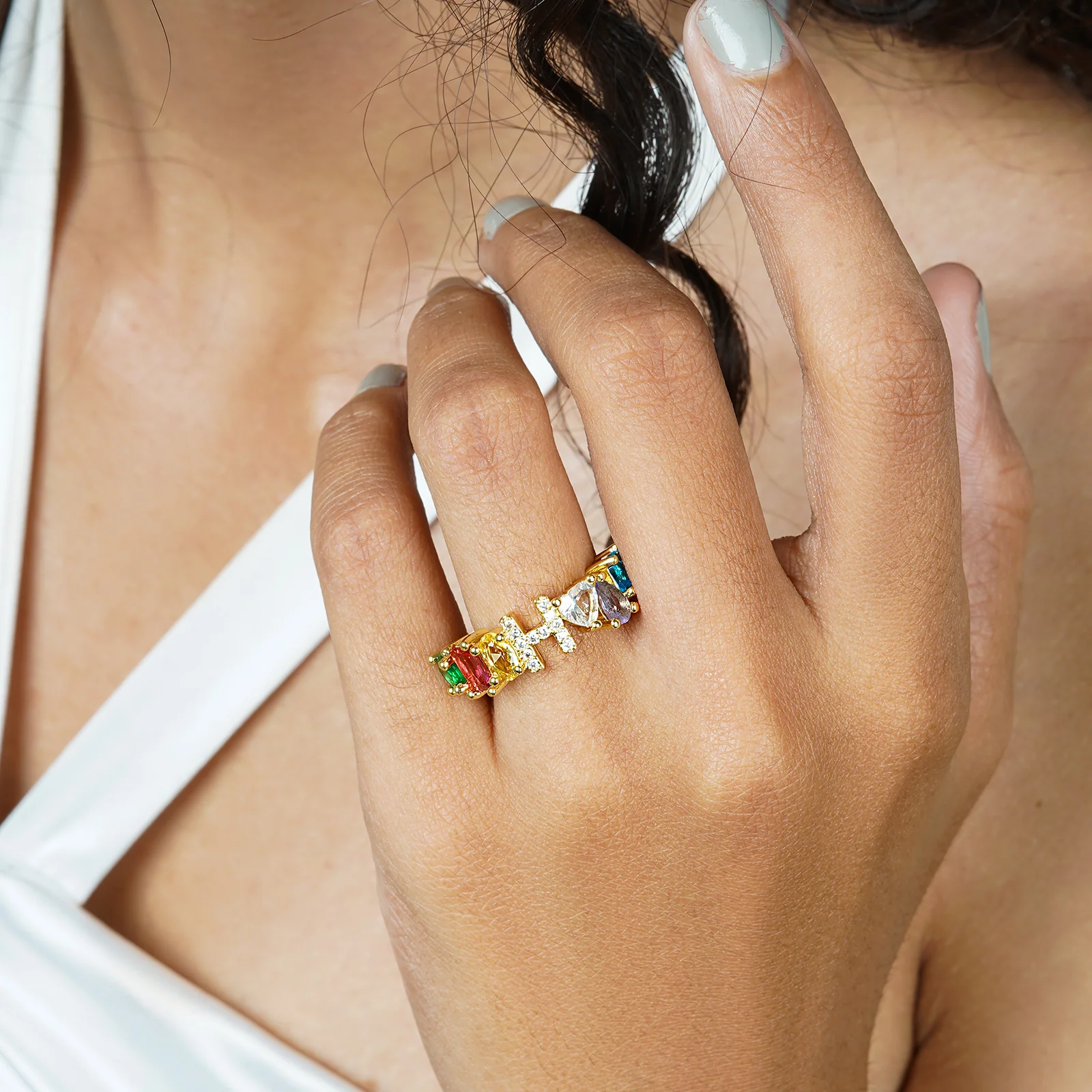 Lowe Multicolour Alphabet H Ring - Image 2