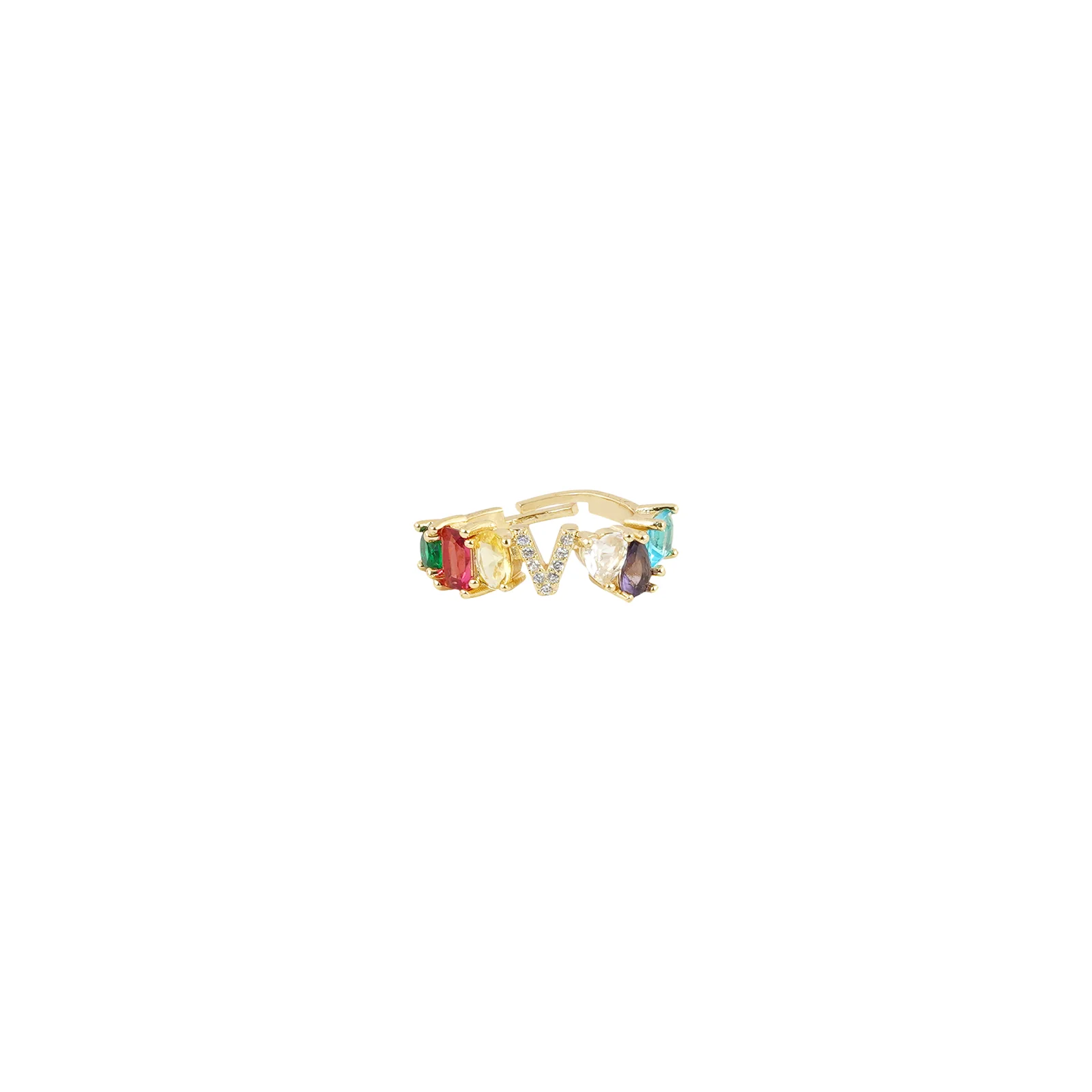 Lowe Multicolour Alphabet V Ring - Image 3