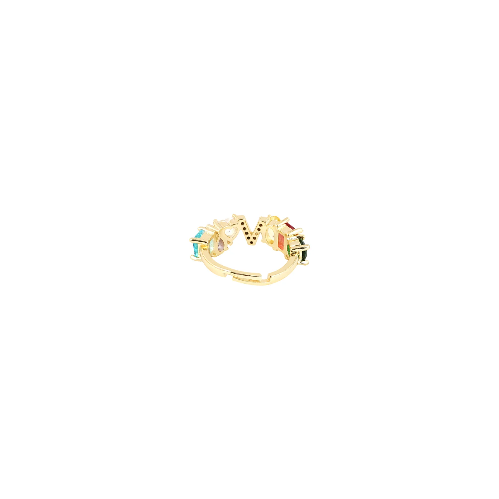 Lowe Multicolour Alphabet V Ring - Image 5