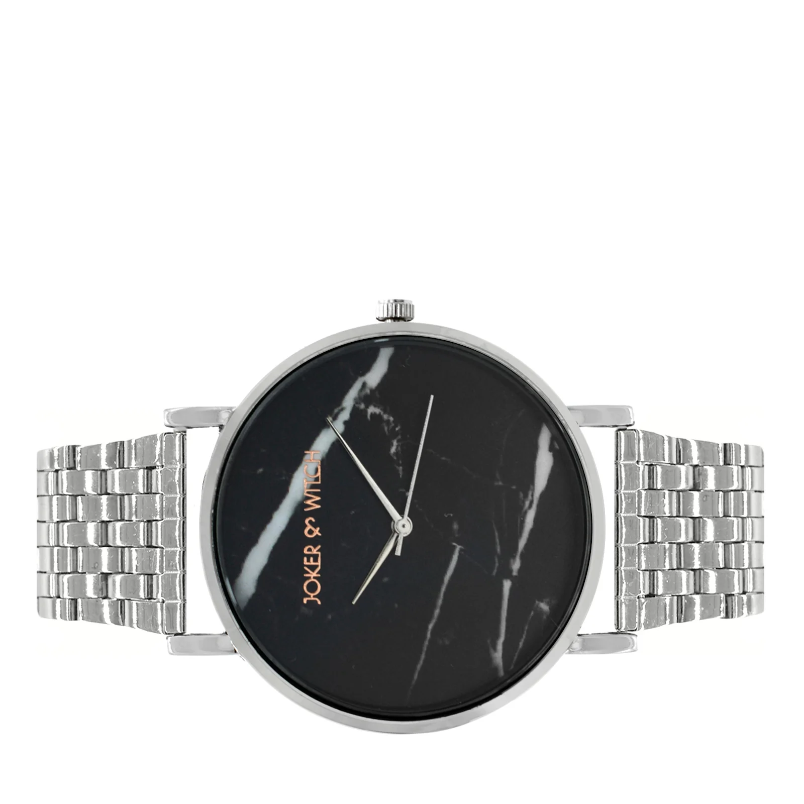 Lucien Black Large Marble Dial Silver Linked Chain Strap Men's Watch - Image 5