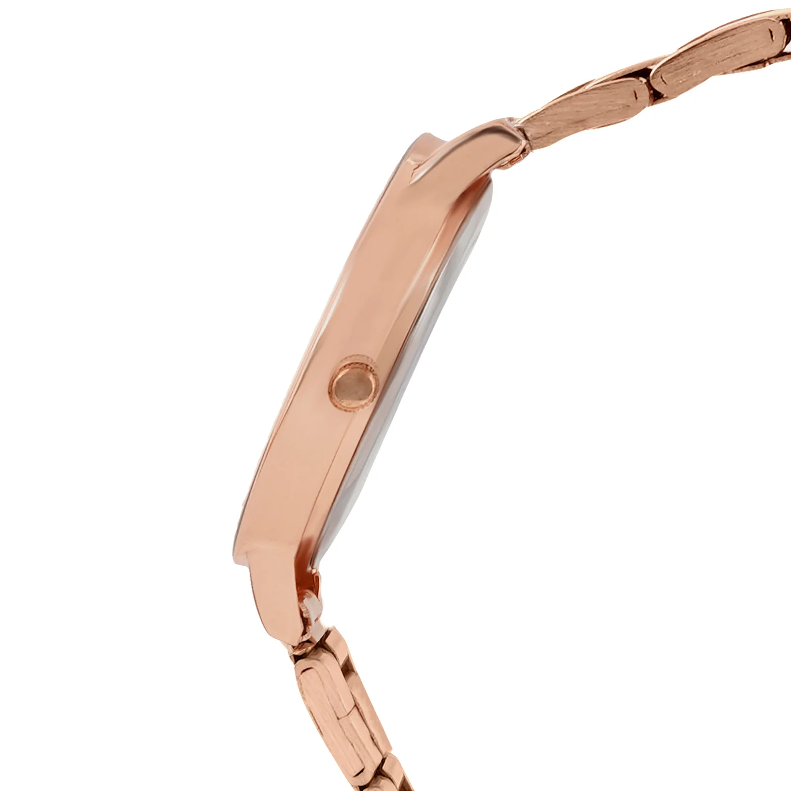Luna Black Medium Dial Rose Gold Linked Chain Strap Women's Watch - Image 5