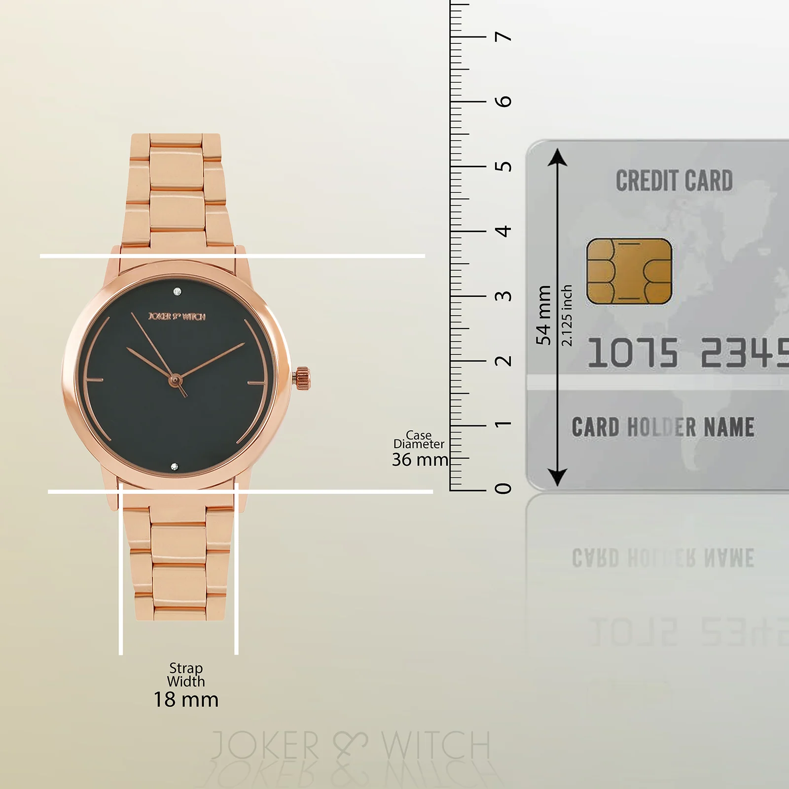 Luna Grey Medium Dial Rose Gold Linked Chain Strap Women's Watch - Image 8