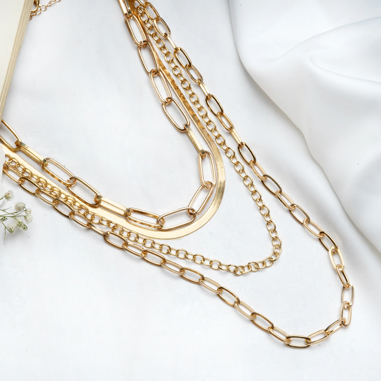 Luna Multi Layered Link Chain Necklace - Image 3