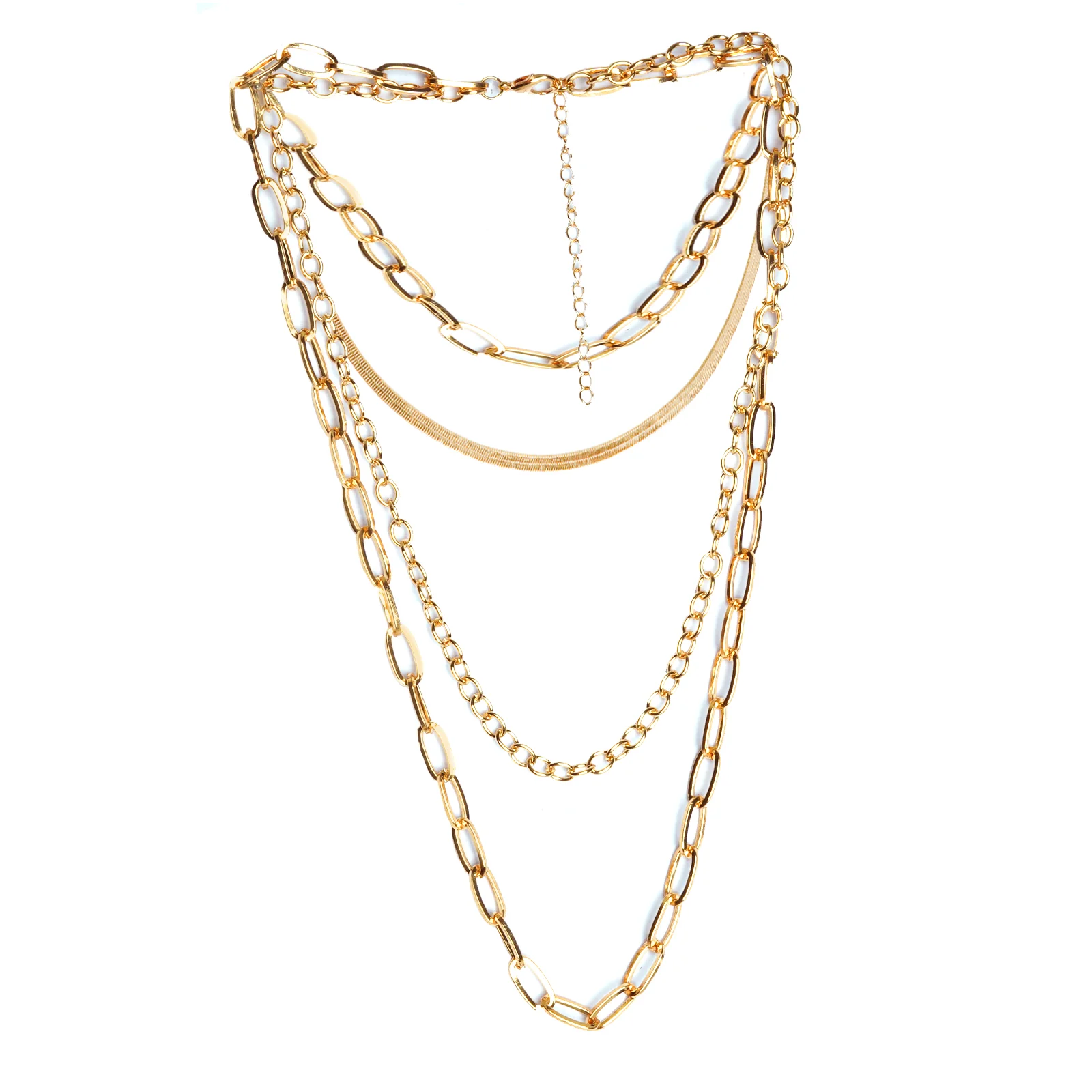 Luna Multi Layered Link Chain Necklace - Image 4