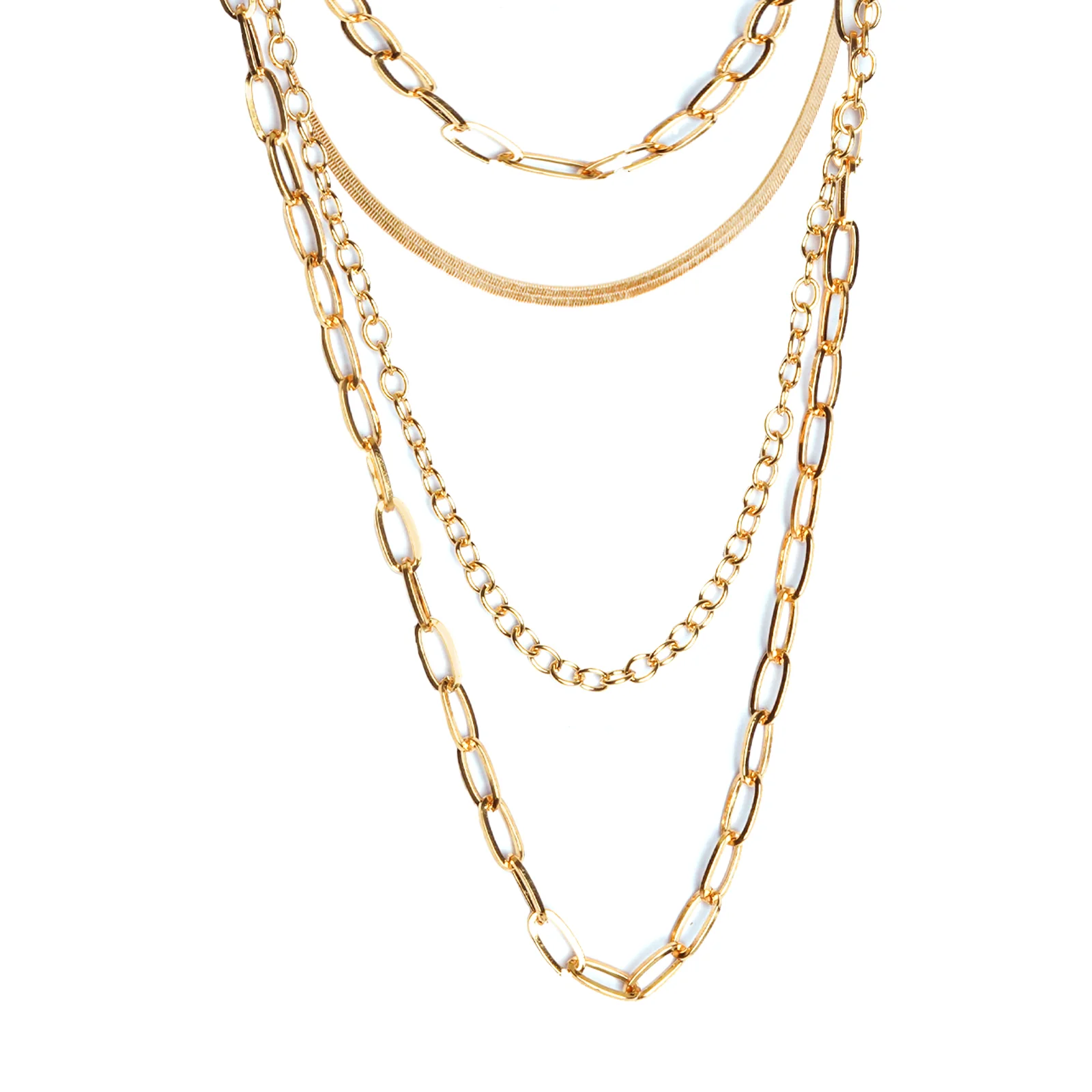 Luna Multi Layered Link Chain Necklace - Image 5