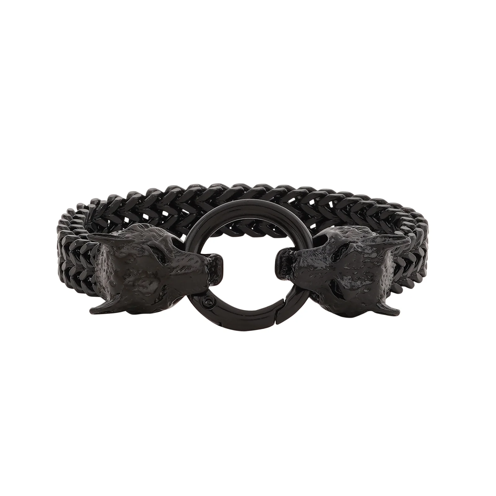 Lykos Black Wolf Head Bracelet - Image 3