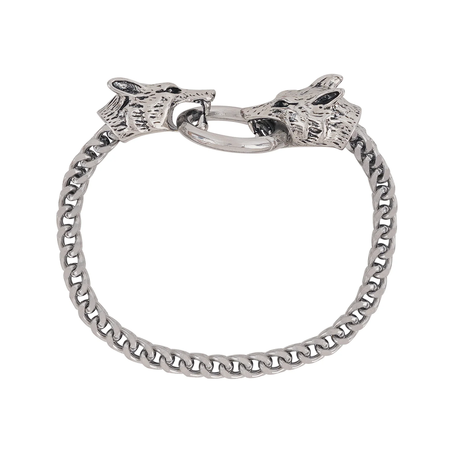 Lykos Steel Wolf Head Bracelet - Image 3