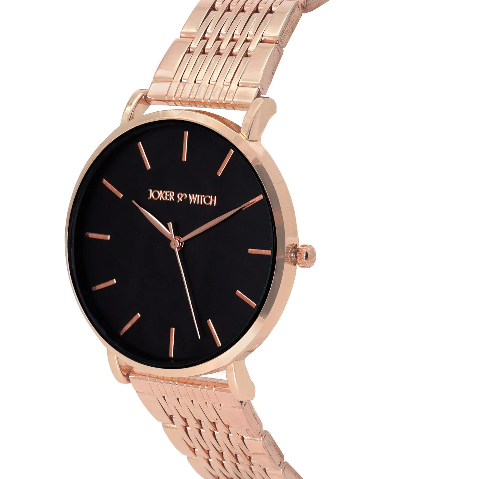 Signature Black Large Dial Rose Gold Linked Chain Strap Women's Watch - Image 3
