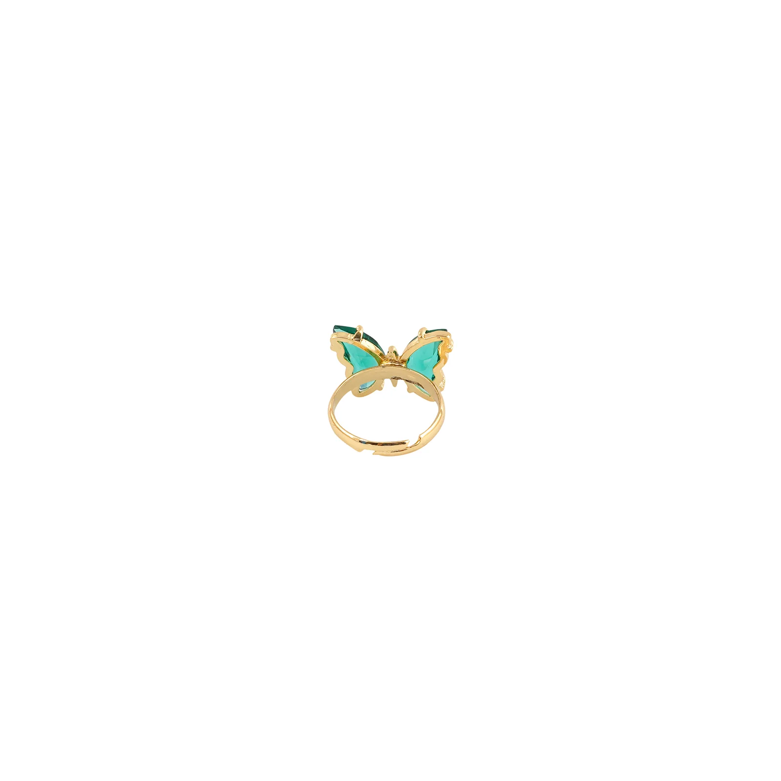 Mabel Butterfly Big Green Stone Ring - Image 5