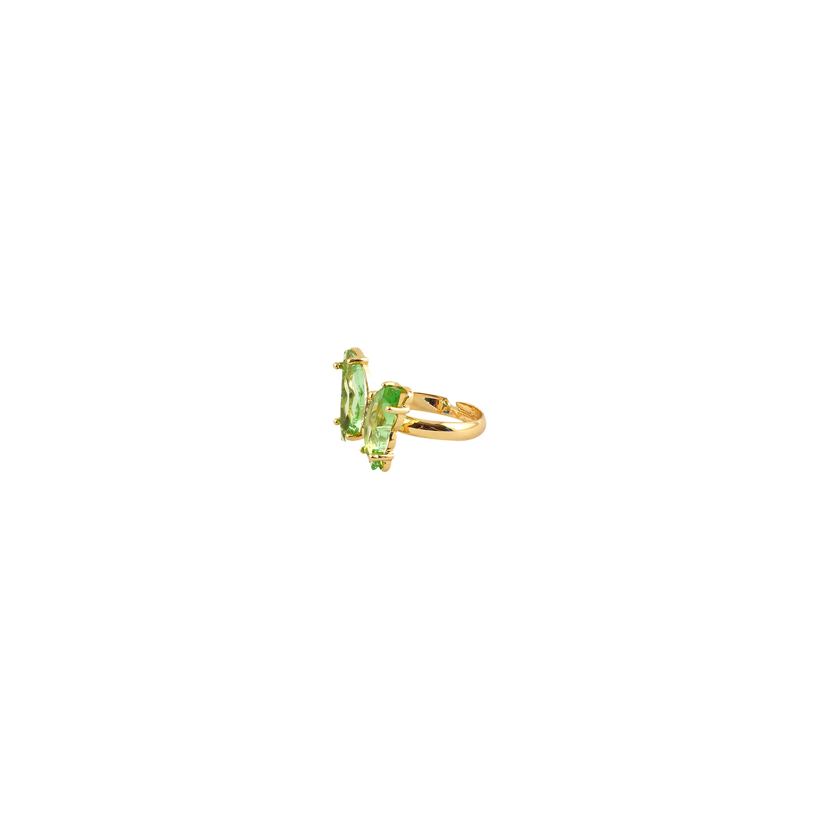 Mabel Butterfly Big Light Green Stone Ring - Image 4