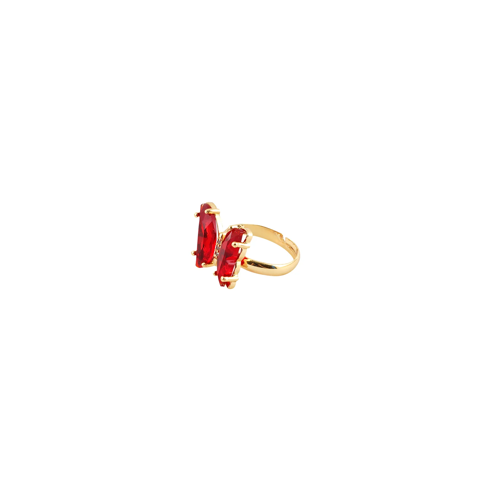 Mabel Butterfly Big Red Stone Ring - Image 4