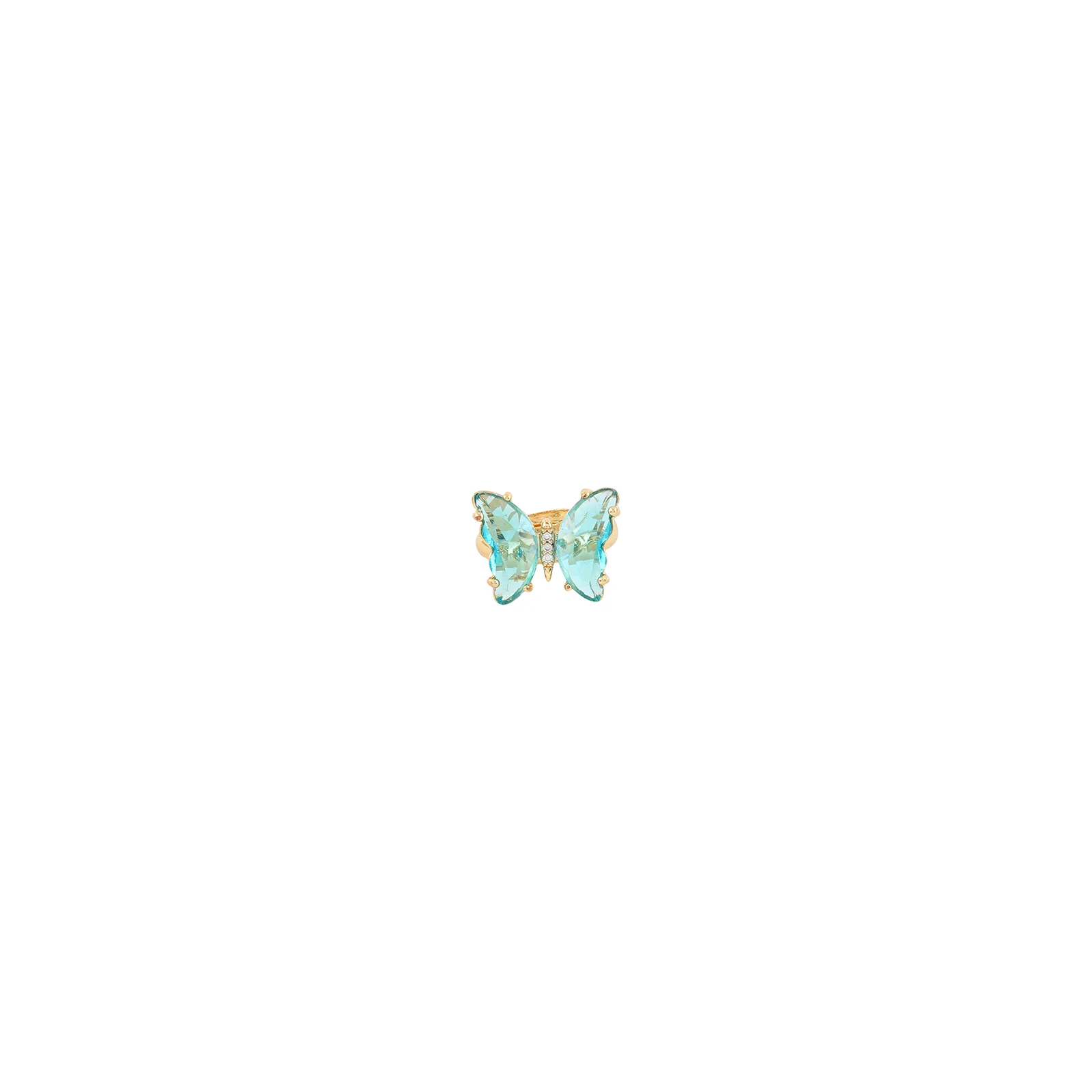 Mabel Butterfly Big Sky Blue Stone Ring - Image 3
