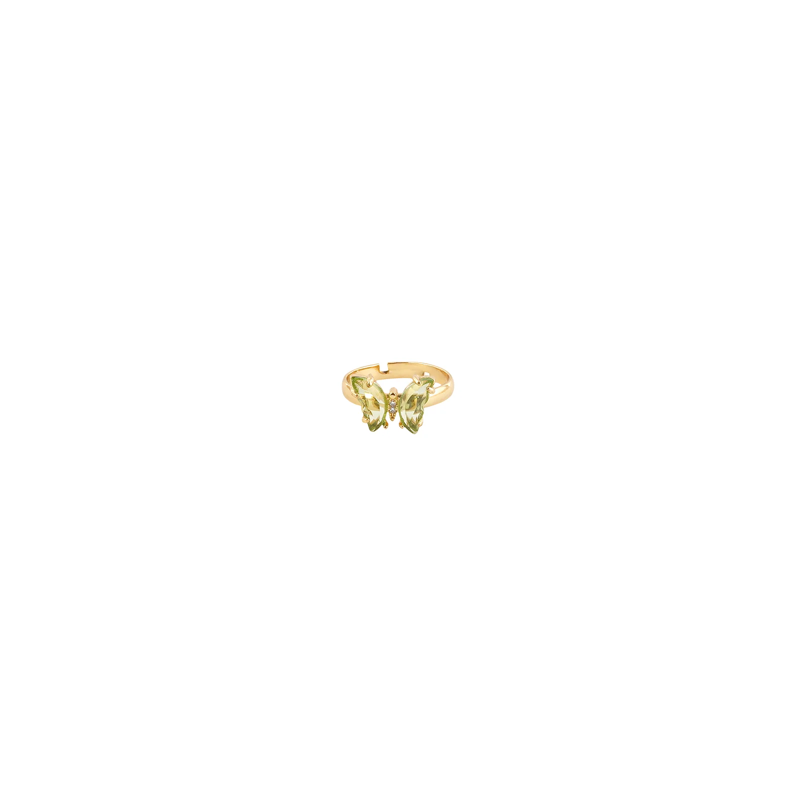 Mabel Butterfly Light Green Stone Ring - Image 3