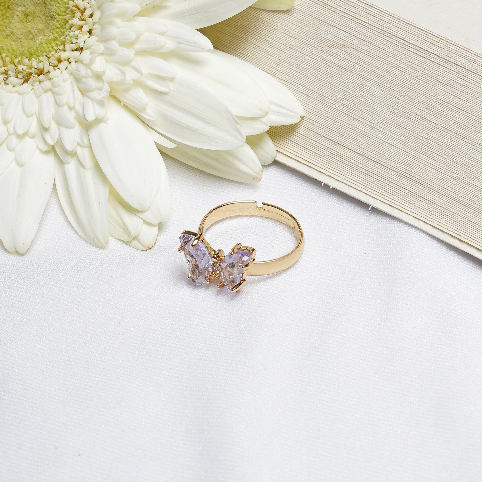 Mabel Butterfly Purple Stone Ring - Image 2