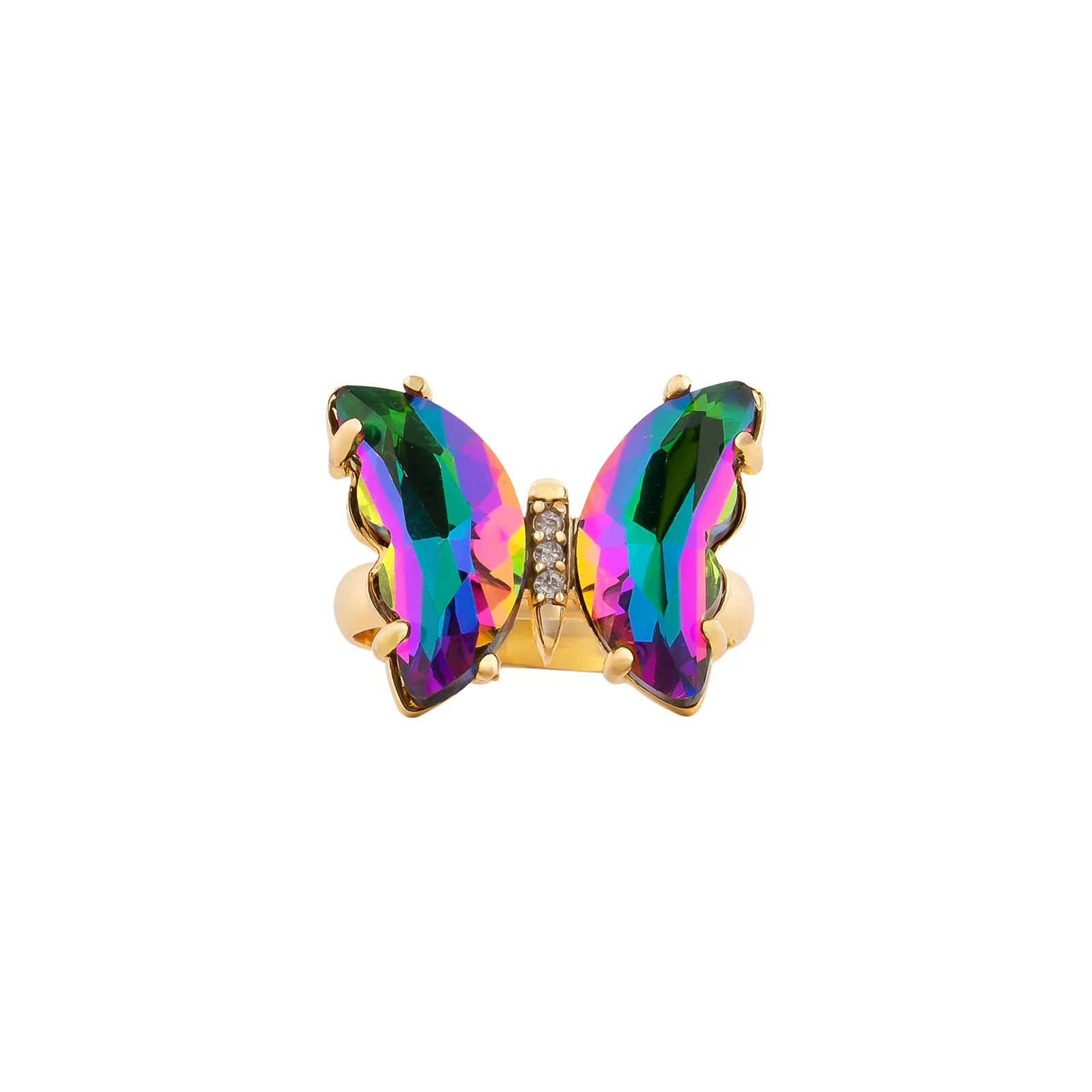 Mabel Butterfly Rainbow Stone Ring - Image 3