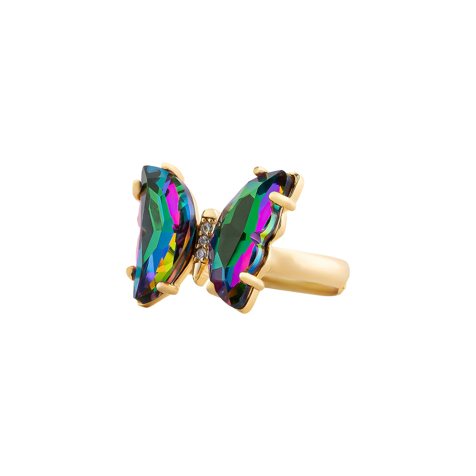Mabel Butterfly Rainbow Stone Ring - Image 4