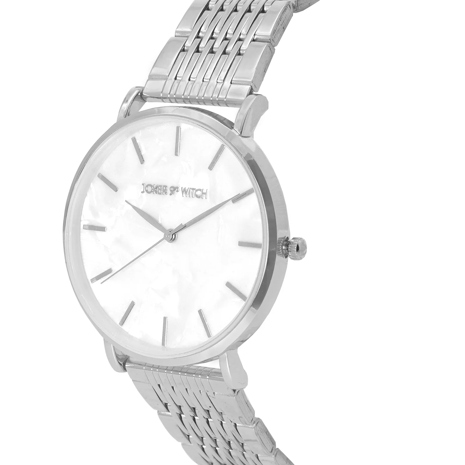 Signature Black MOP Large Dial Silver Linked Chain Strap Women's Watch - Image 3