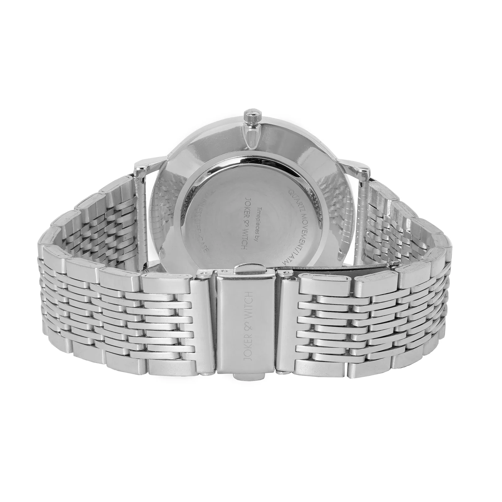 Signature Black MOP Large Dial Silver Linked Chain Strap Women's Watch - Image 5