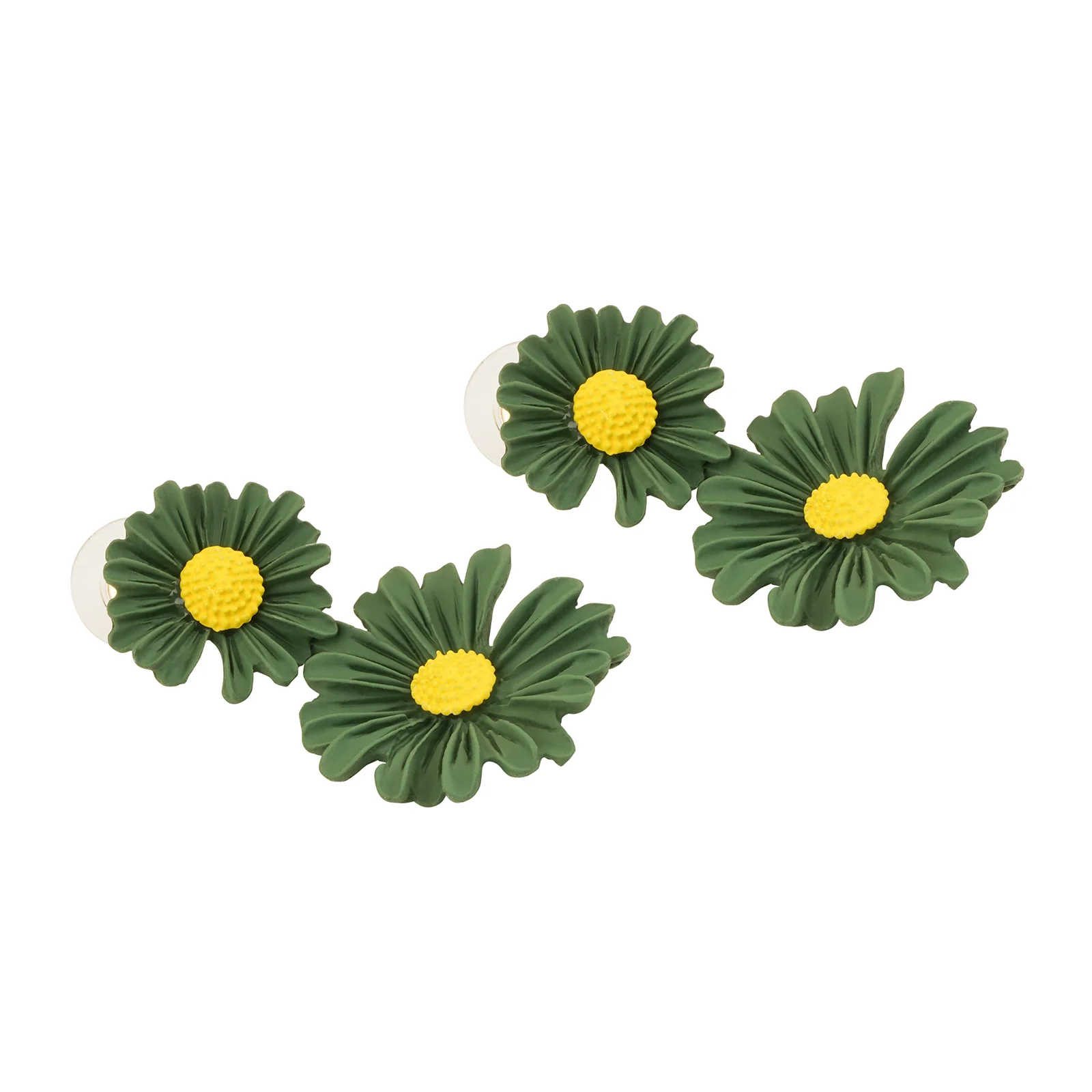 Maci Green Petal Floral Earrings - Image 4