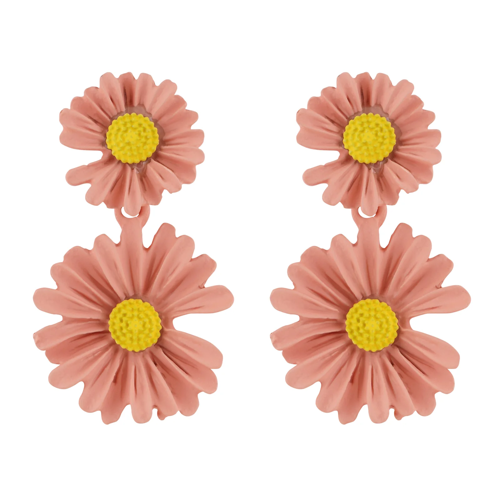 Maci Peach Petal Floral Earring - Image 3