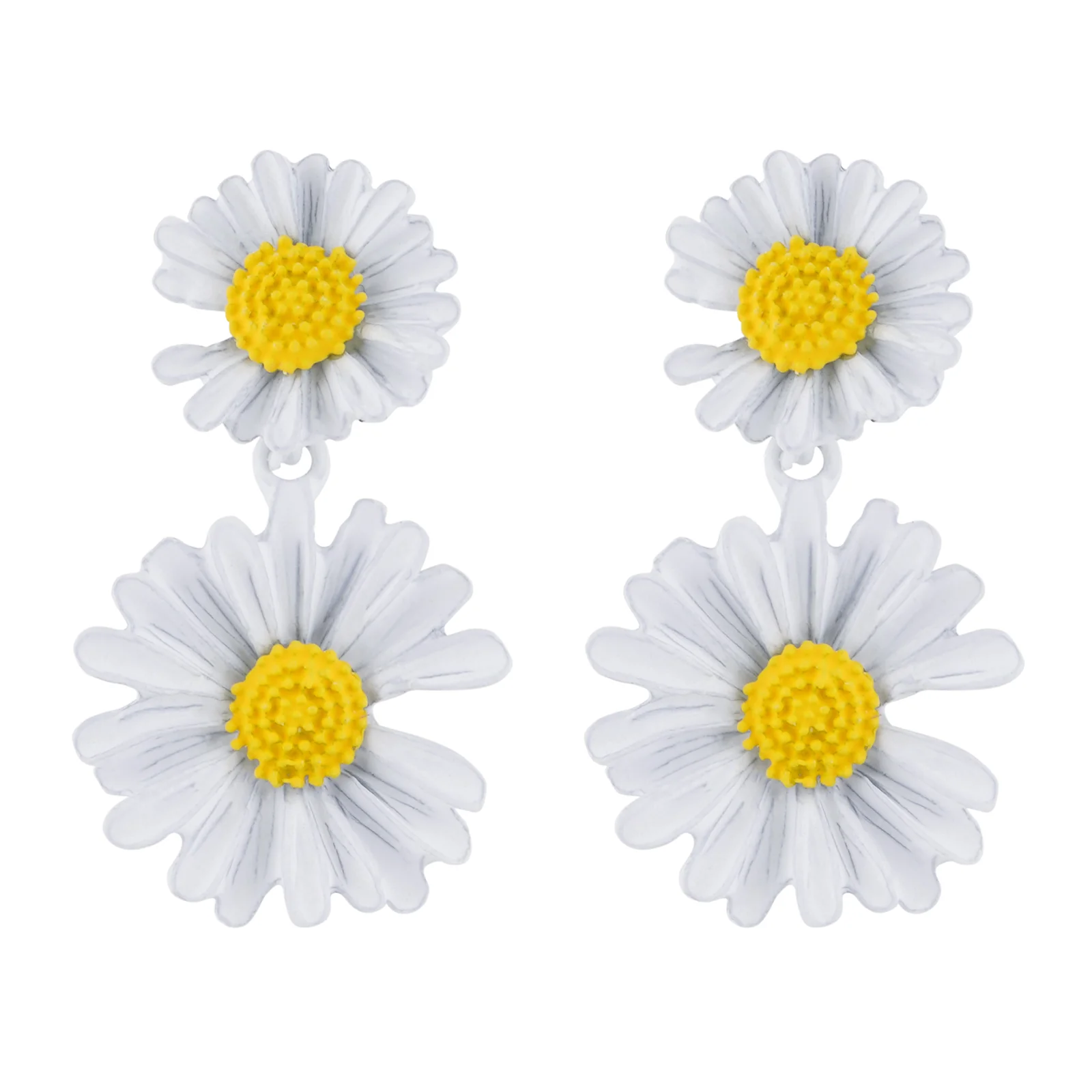 Maci White Petal Floral Earrings - Image 3