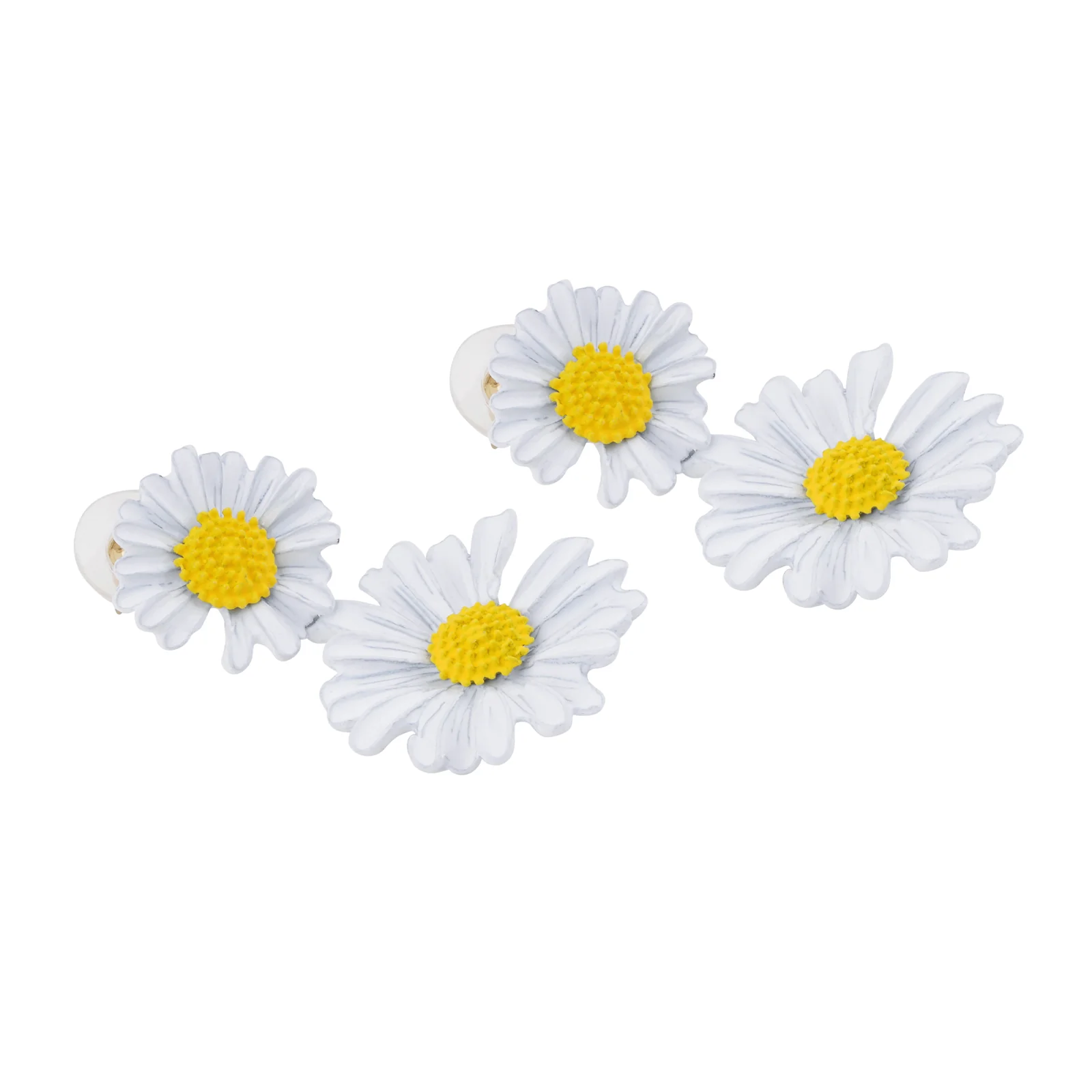 Maci White Petal Floral Earrings - Image 4