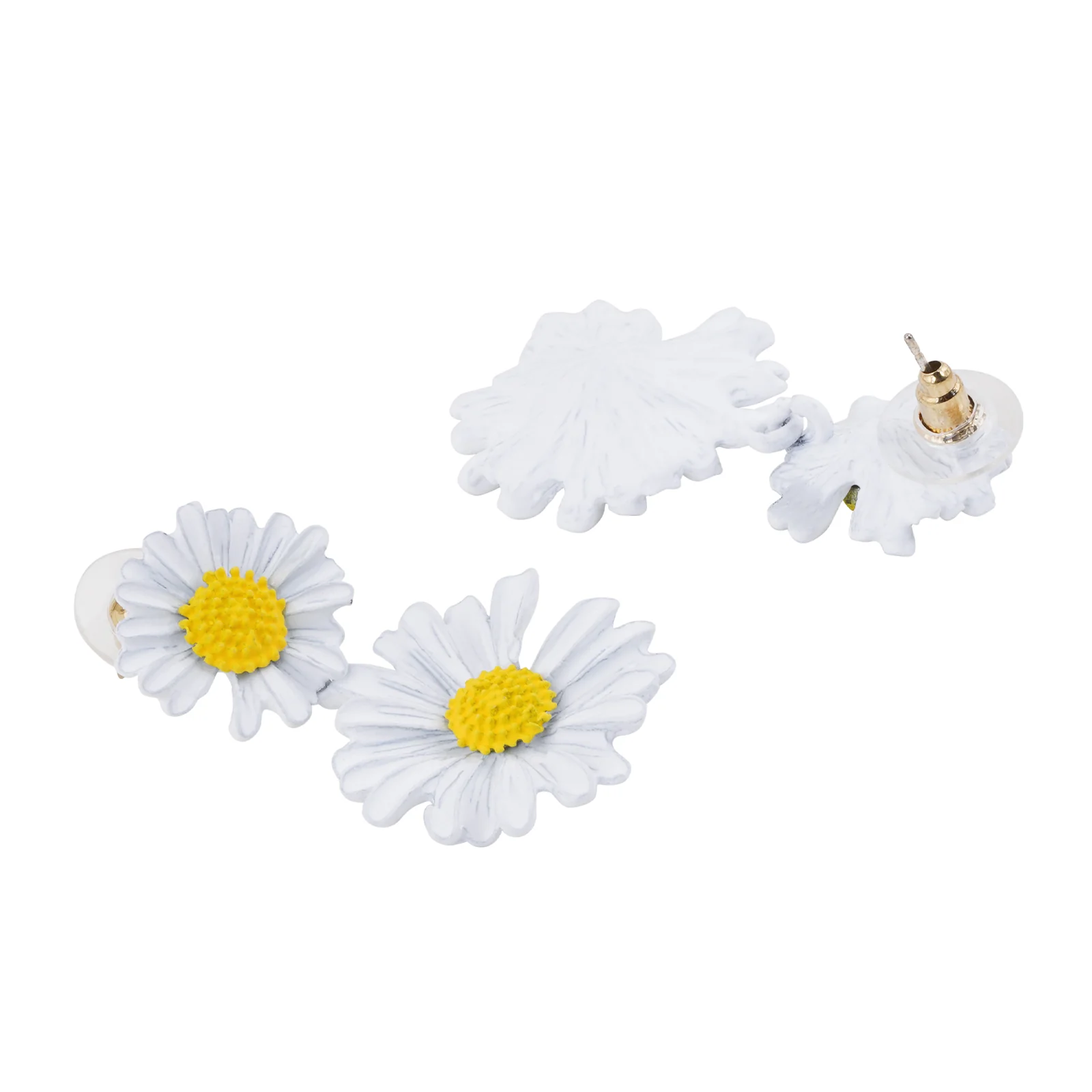 Maci White Petal Floral Earrings - Image 5